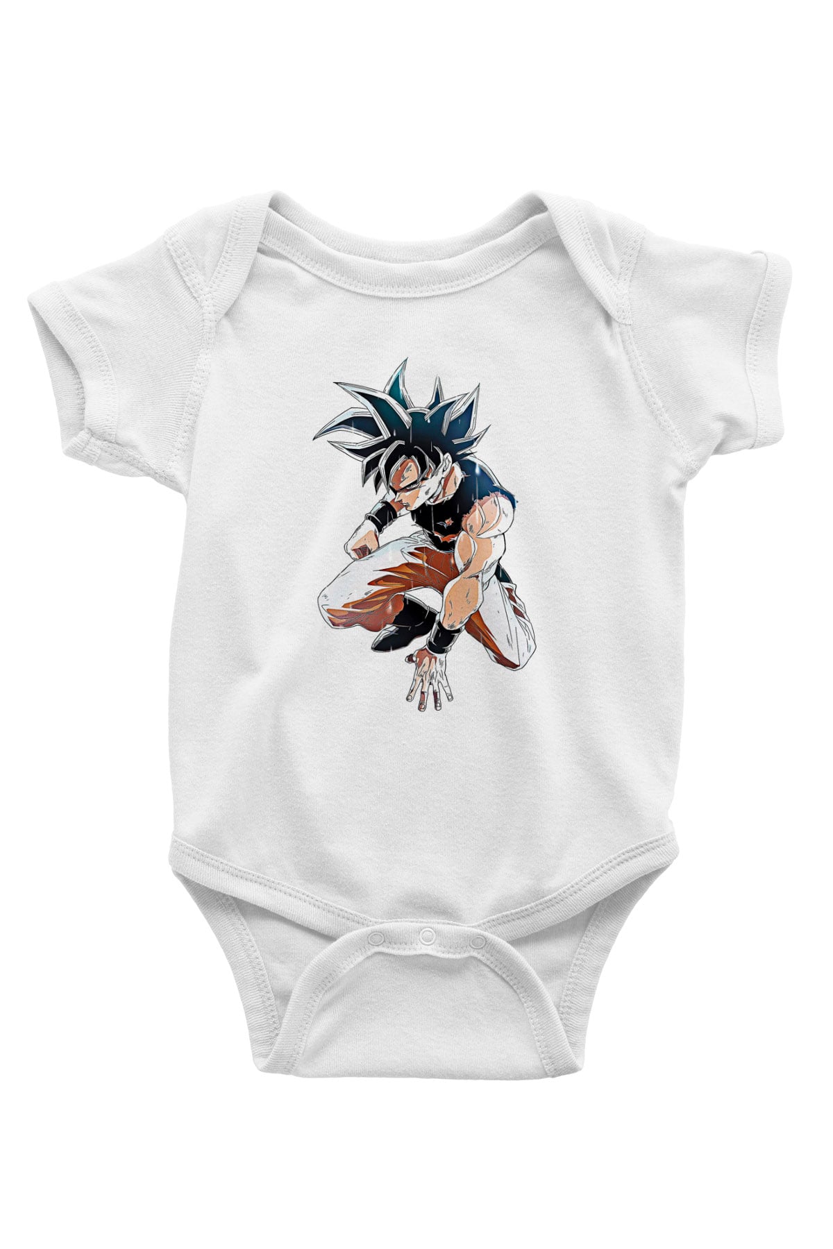 Goku Baskılı Beyaz Unisex Bebek Body - Zıbın