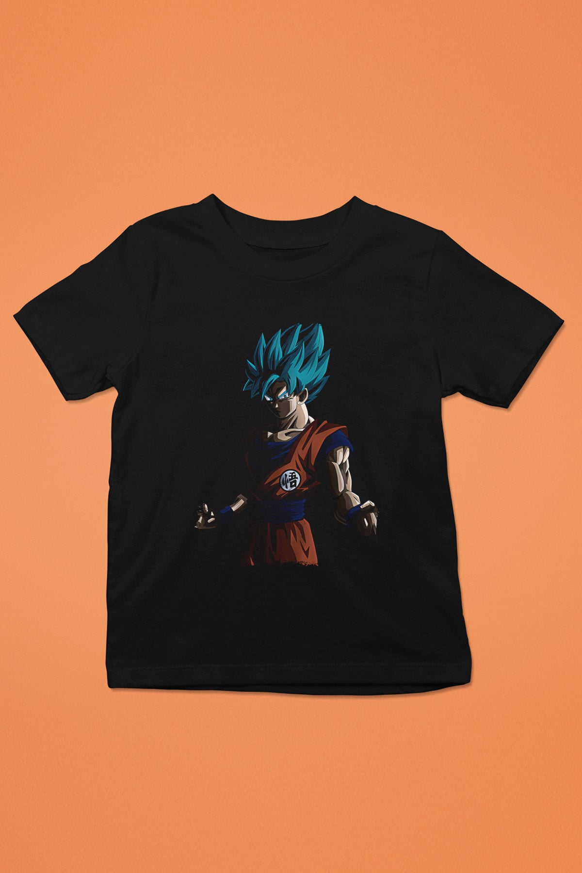 Goku Baskılı Unisex Siyah Çocuk Tişört - Tshirt