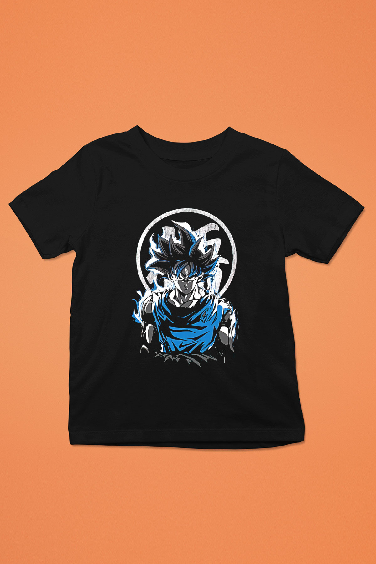 Goku Baskılı Unisex Siyah Çocuk Tişört - Tshirt