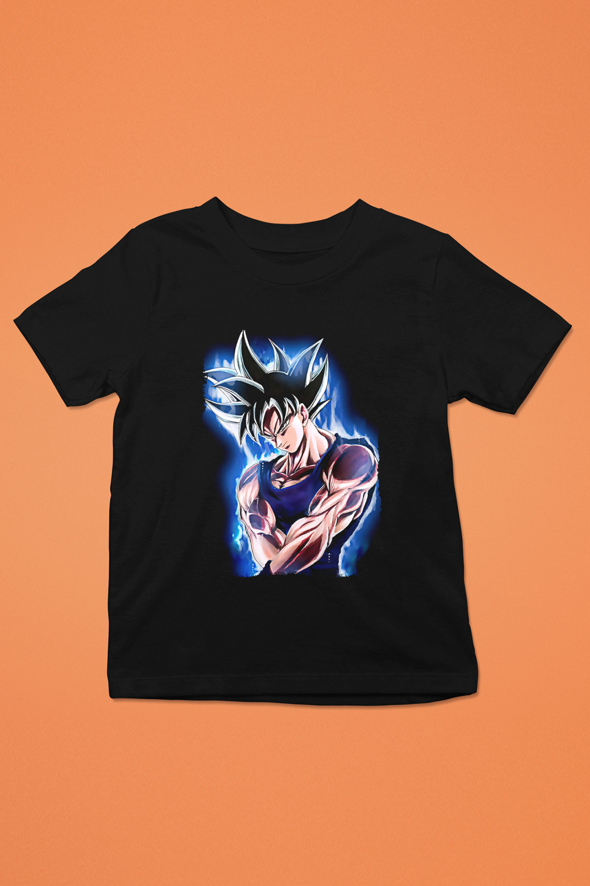 Goku Baskılı Unisex Siyah Çocuk Tişört - Tshirt