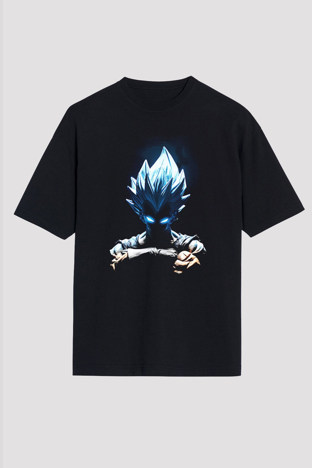 Goku Baskılı Unisex Siyah Oversize Tişört - Tshirt