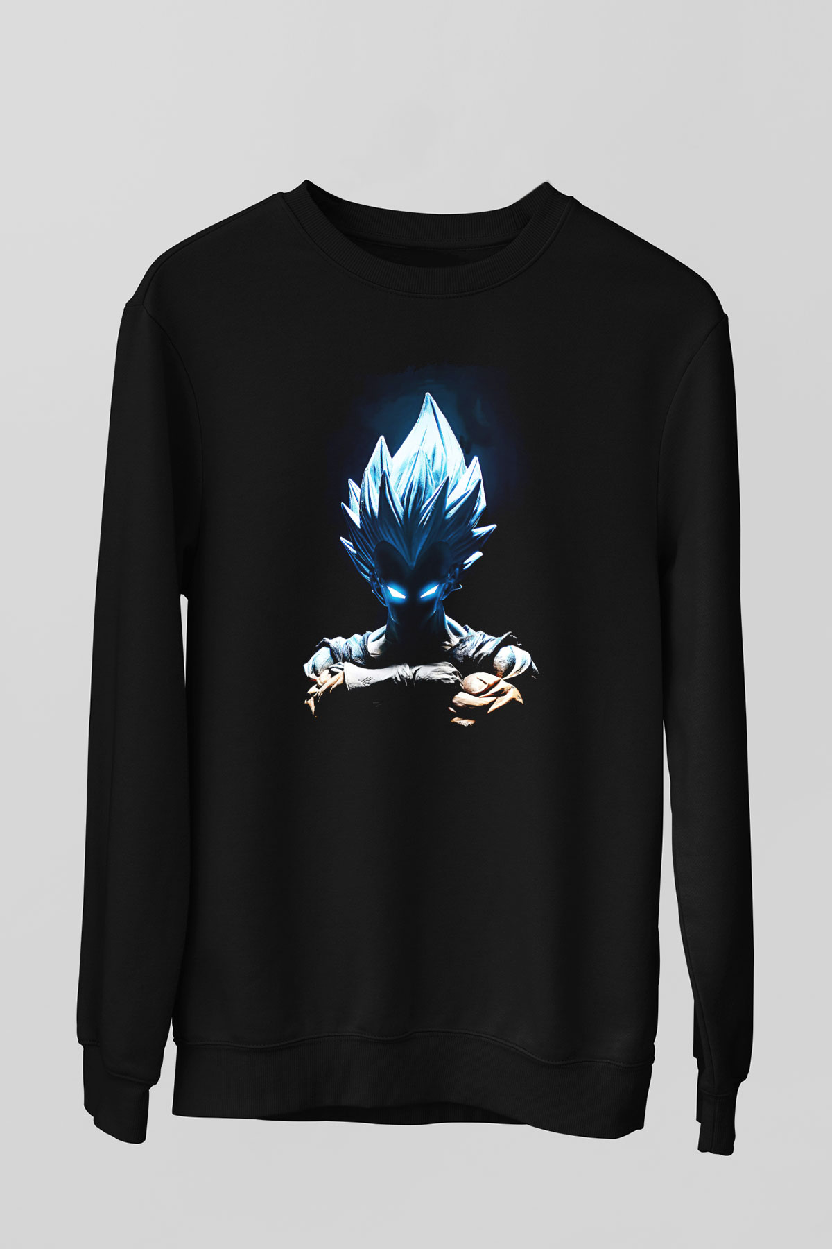 Goku Baskılı Unisex Siyah Sweatshirt