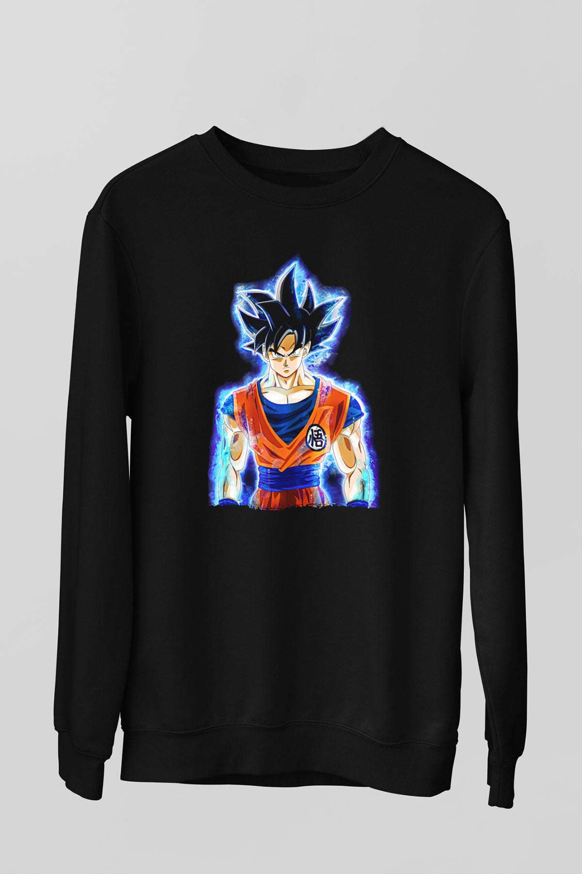 Goku Baskılı Unisex Siyah Sweatshirt