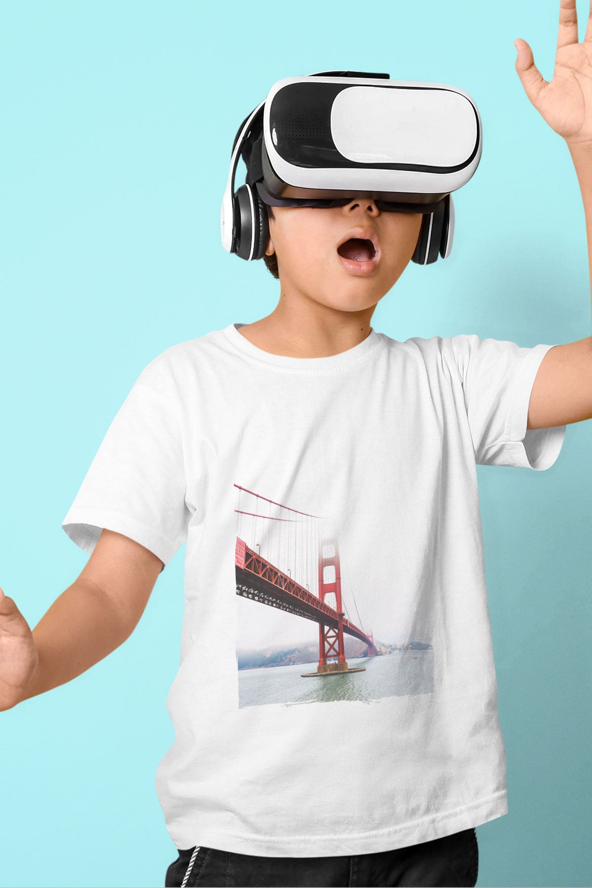 Golden Gate Bridge Beyaz Unisex Çocuk Tişört