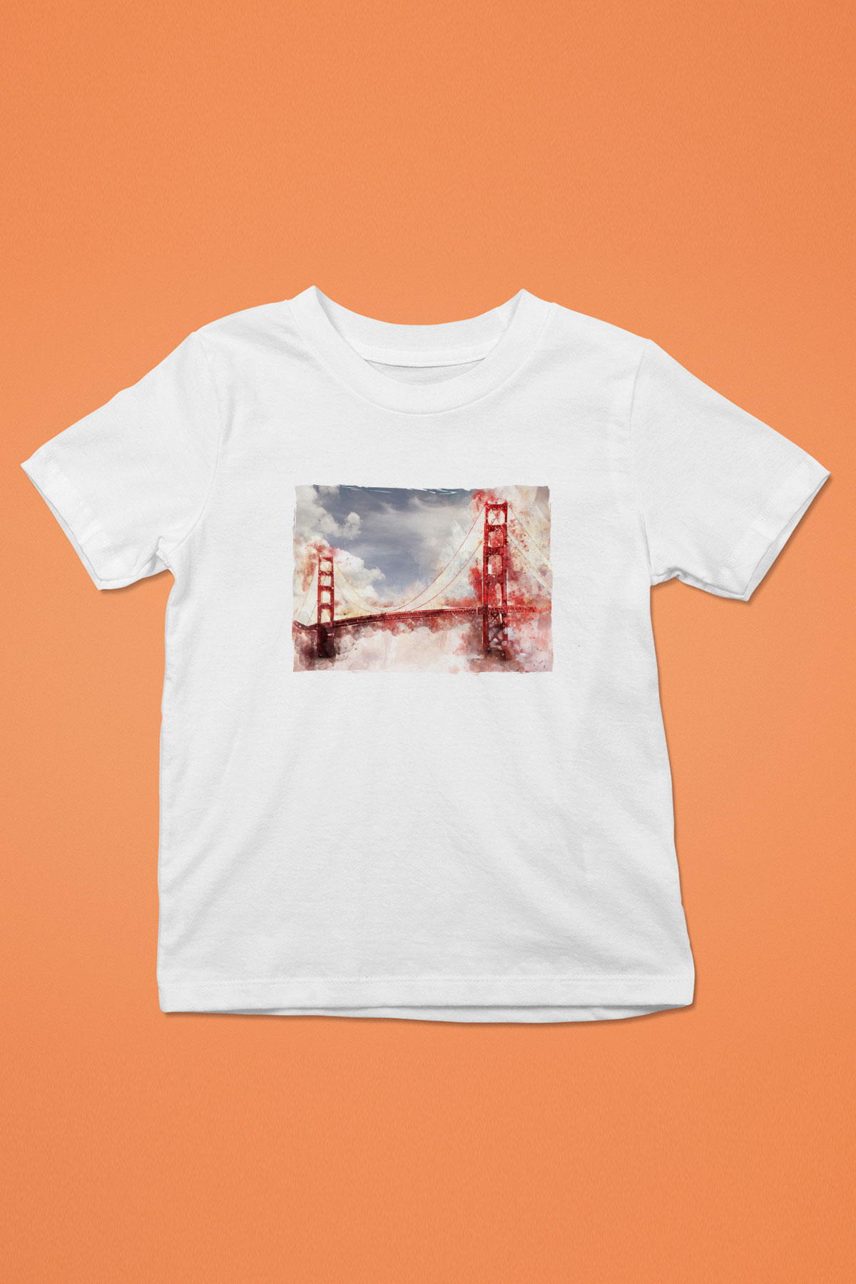 Golden Gate Bridge Beyaz Unisex Çocuk Tişört