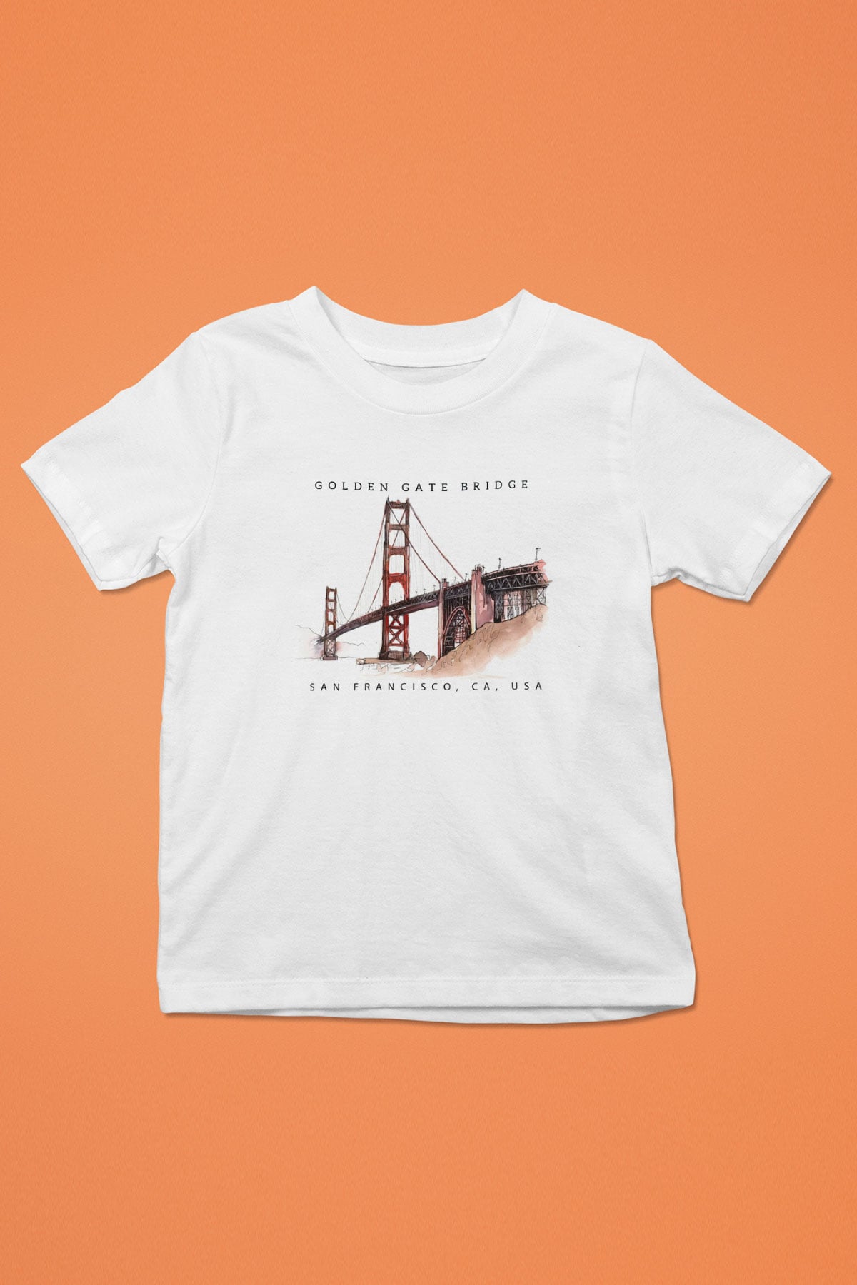 Golden Gate Bridge Beyaz Unisex Çocuk Tişört