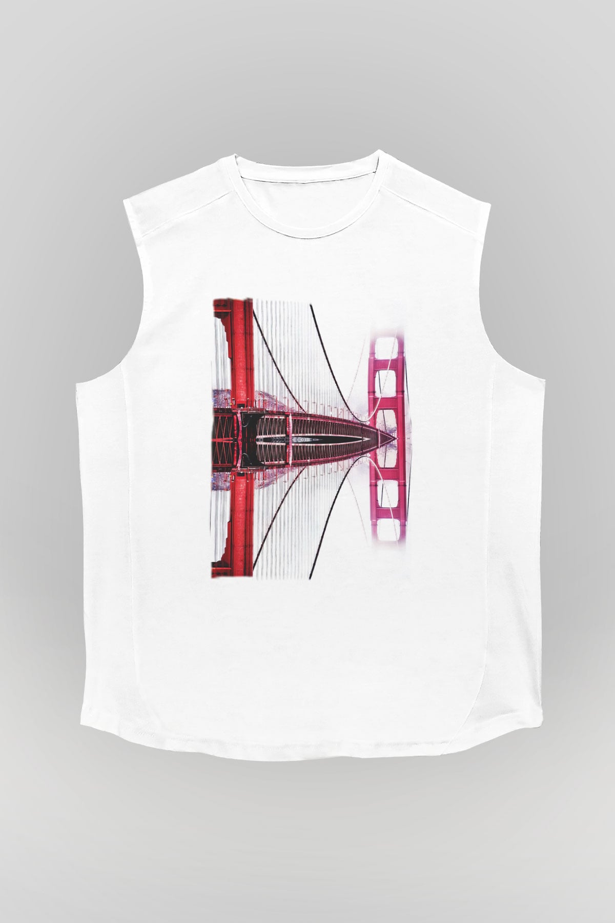 Golden Gate Bridge Beyaz Unisex Kolsuz Tişört