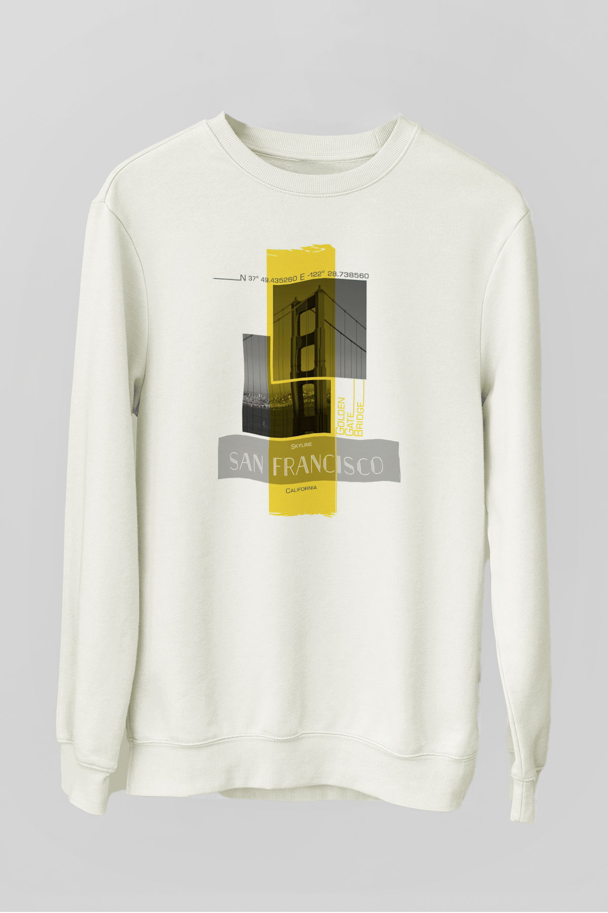 Golden Gate Bridge Beyaz Unisex Sweatshirt