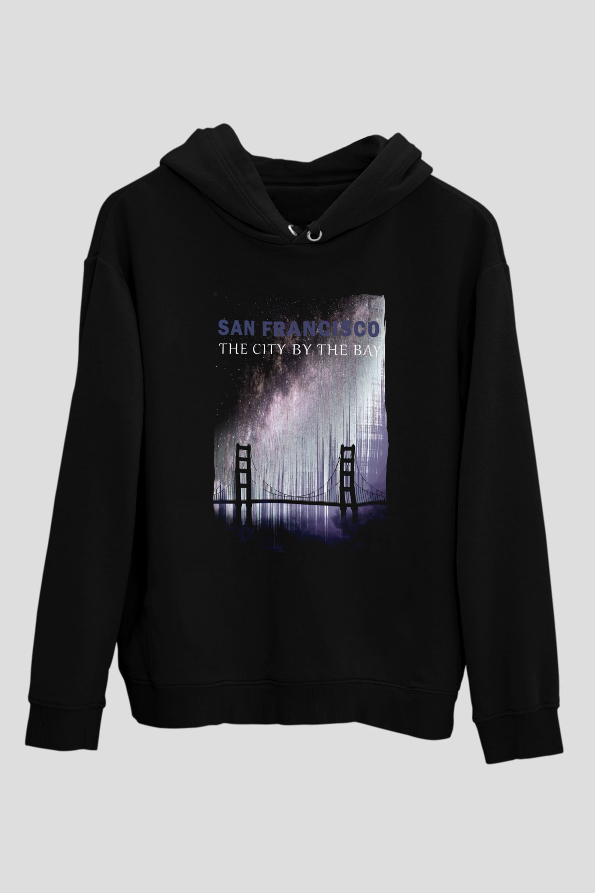 Golden Gate Bridge Siyah Unisex Hoodie