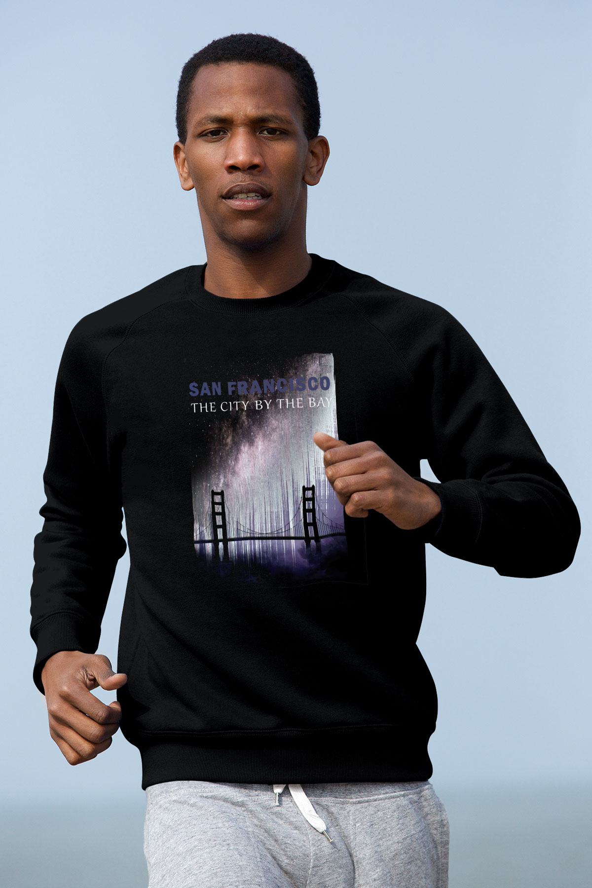 Golden Gate Bridge Siyah Unisex Sweatshirt