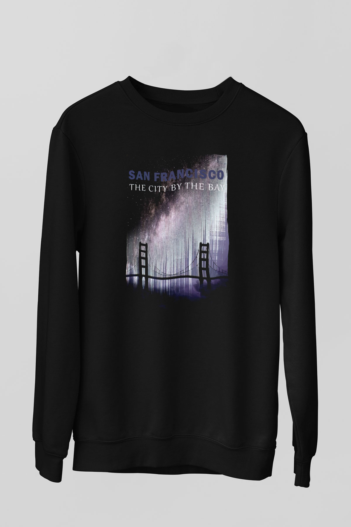 Golden Gate Bridge Siyah Unisex Sweatshirt