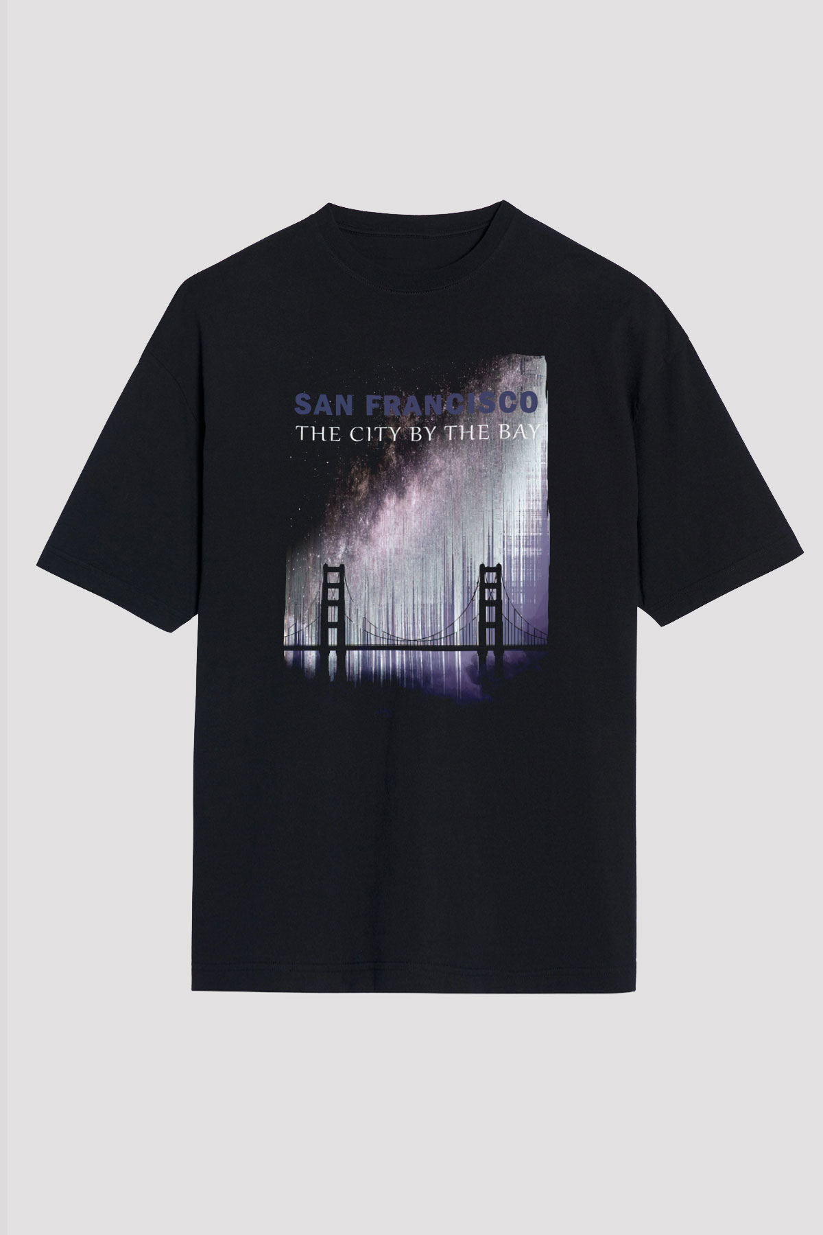 Golden Gate Bridge Siyah Oversize Tişört Oversize T-shirt - TişörtFabrikası