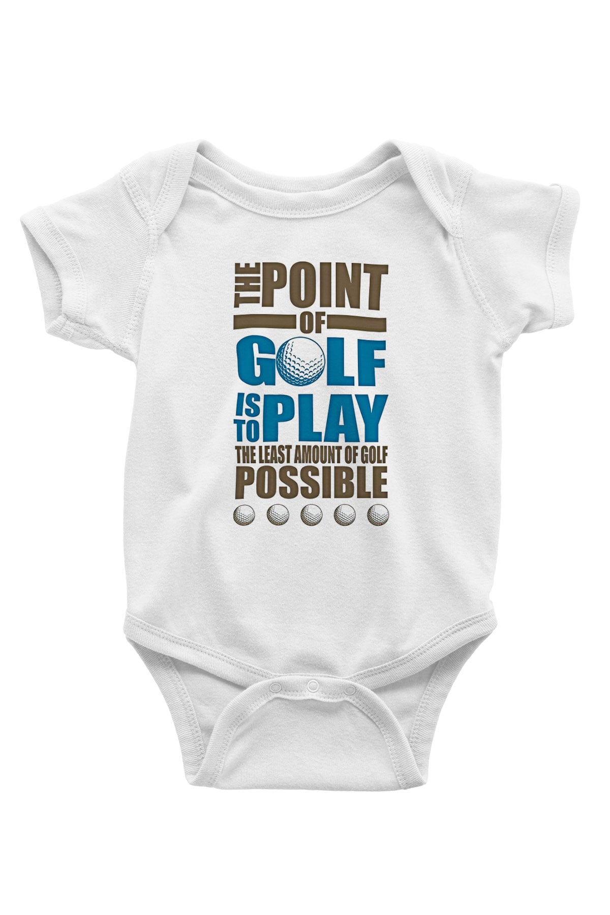 Golf Baskılı Beyaz Bebek Body - Zıbın