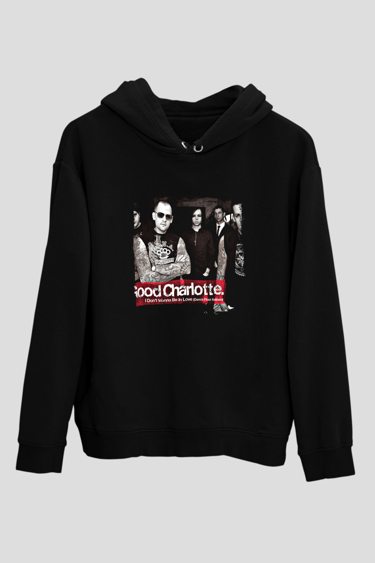 Good Charlotte Baskılı Unisex Siyah Hoodie