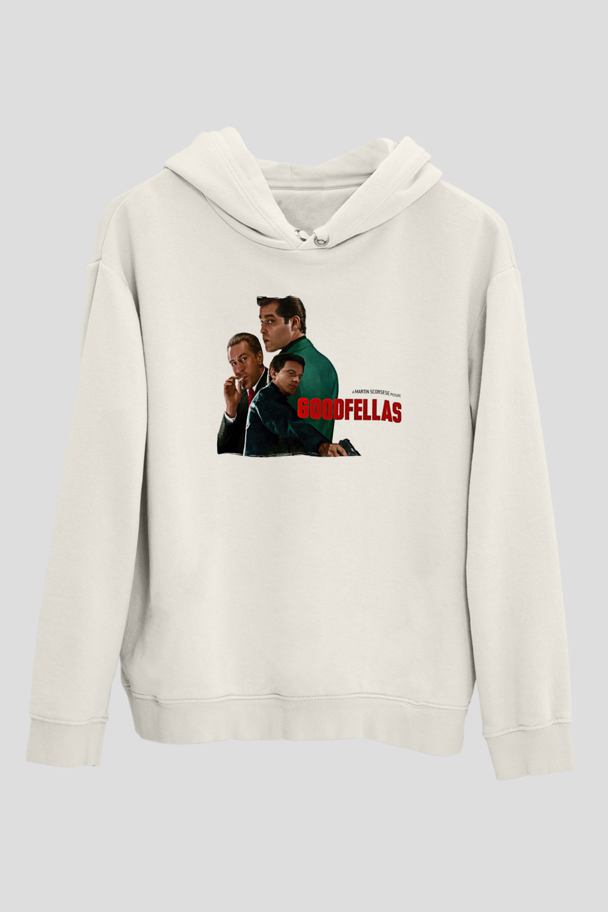 Goodfellas Baskılı Beyaz Unisex Hoodie