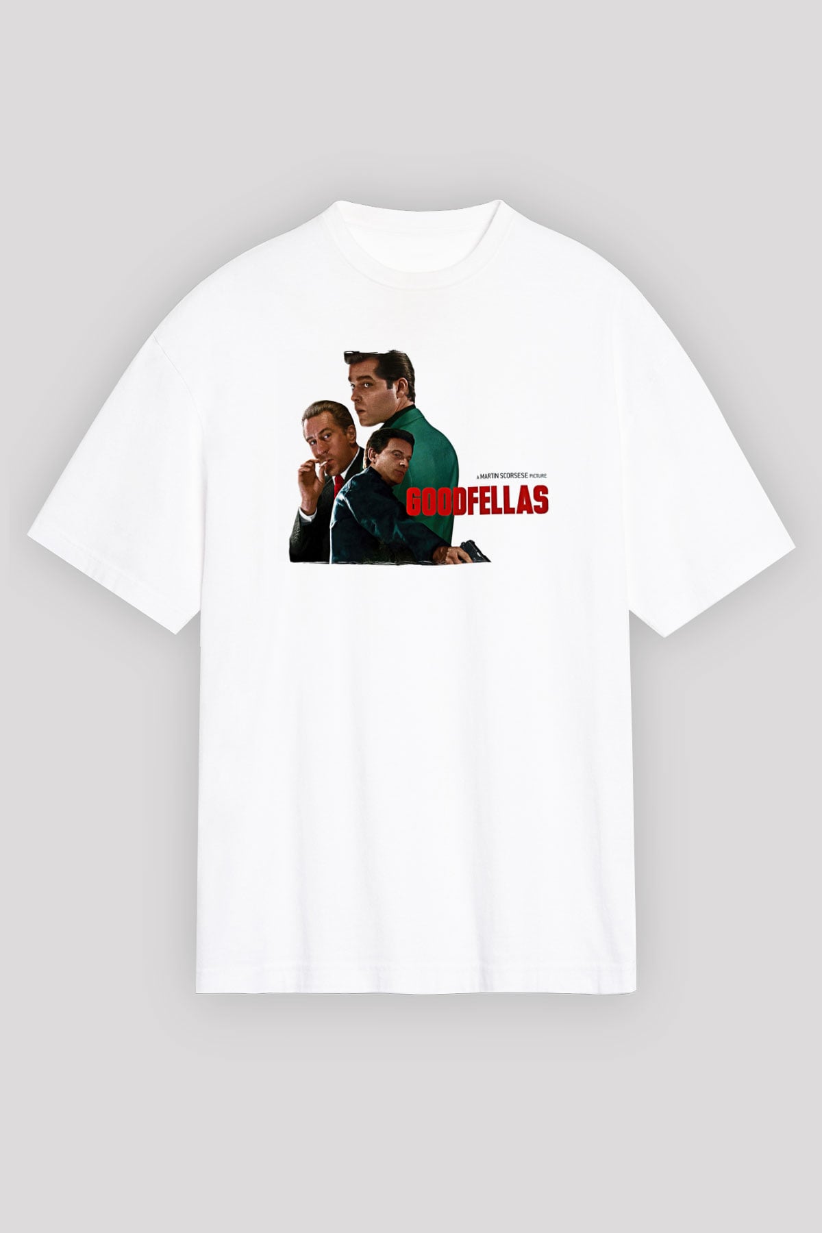 Goodfellas Baskılı Beyaz Unisex Oversize Tişört - Tshirt