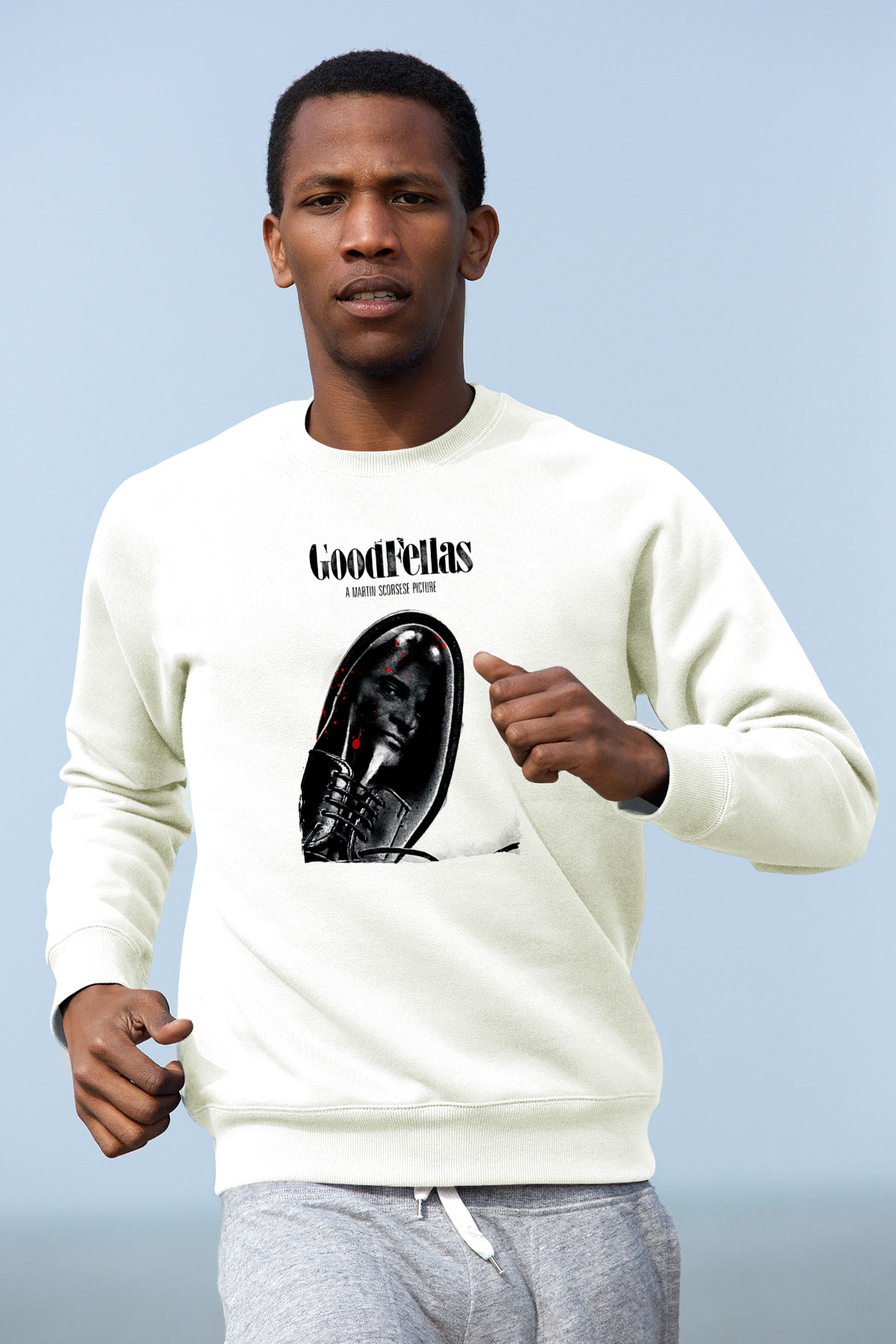 Goodfellas Baskılı Beyaz Unisex Sweatshirt