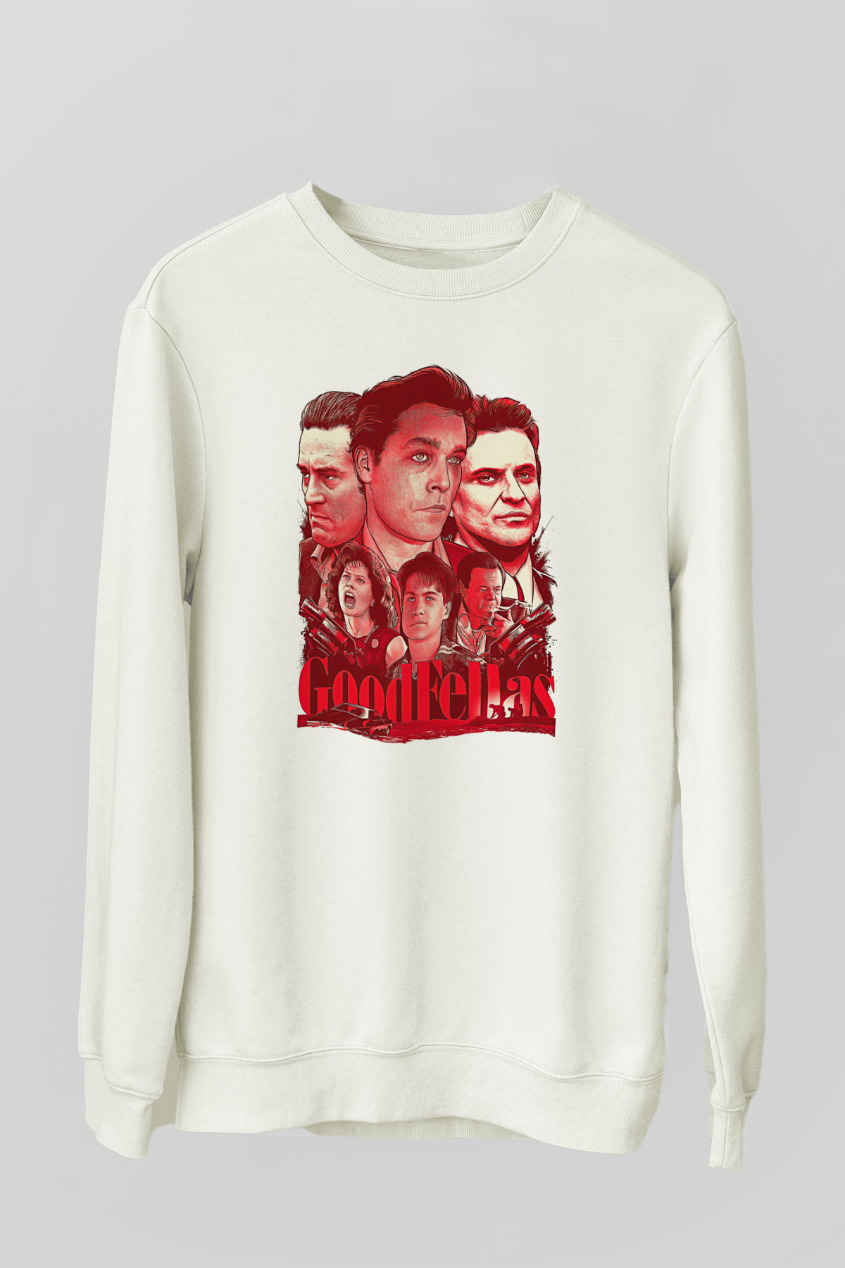 Goodfellas Baskılı Beyaz Unisex Sweatshirt