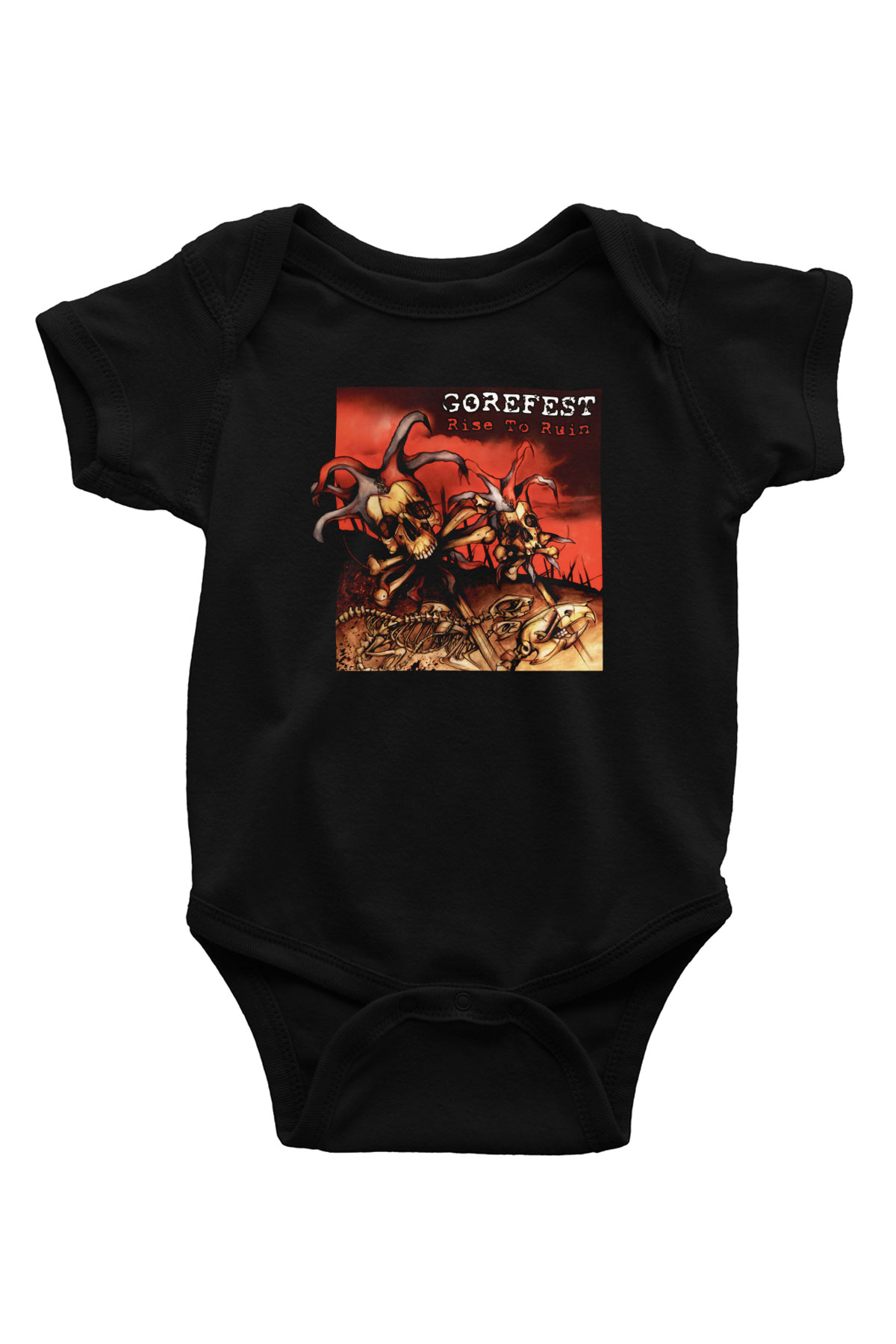 Gorefest Baskılı Siyah Bebek Body - Zıbın