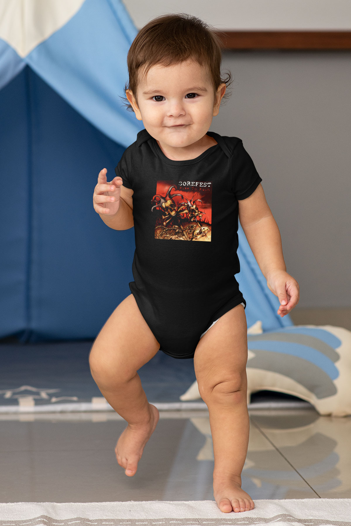 Gorefest Baskılı Siyah Bebek Body - Zıbın