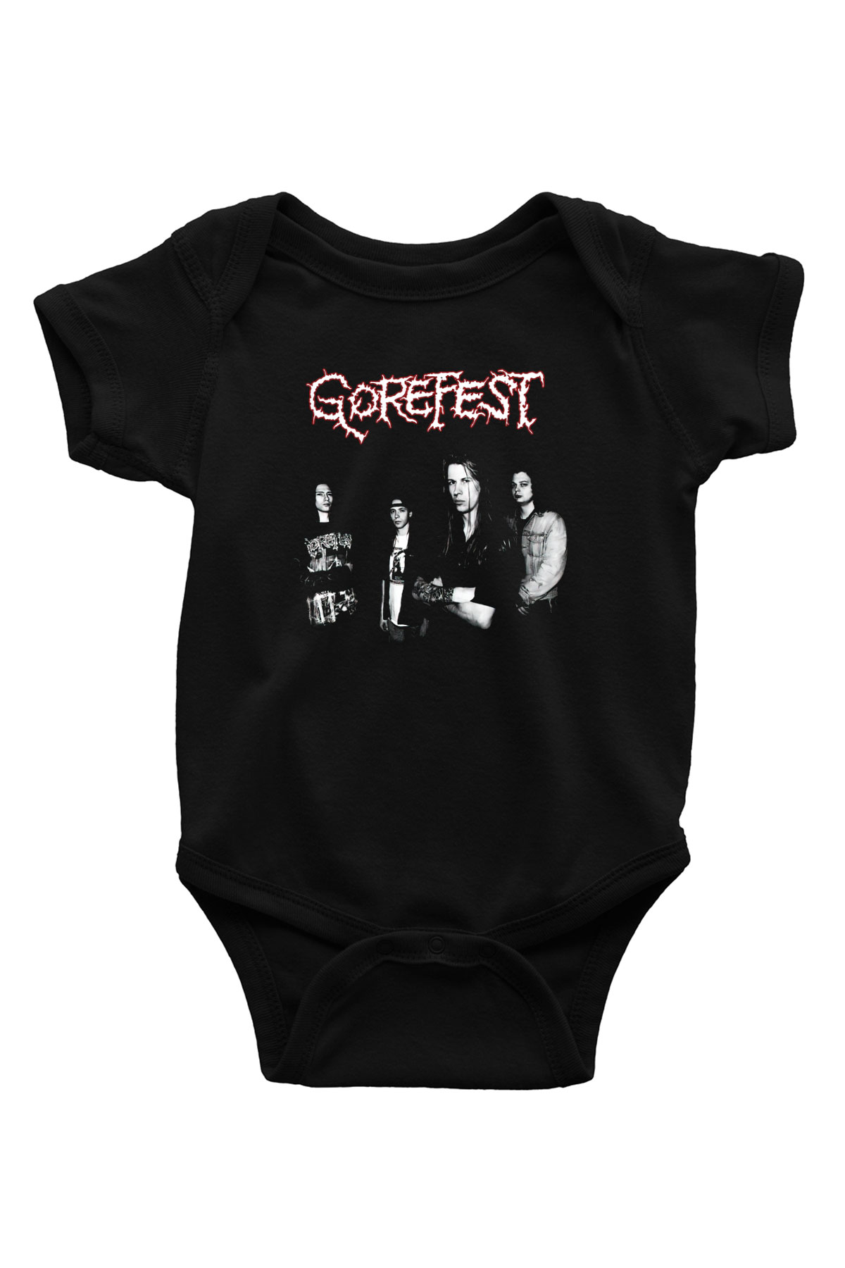 Gorefest Baskılı Siyah Bebek Body - Zıbın