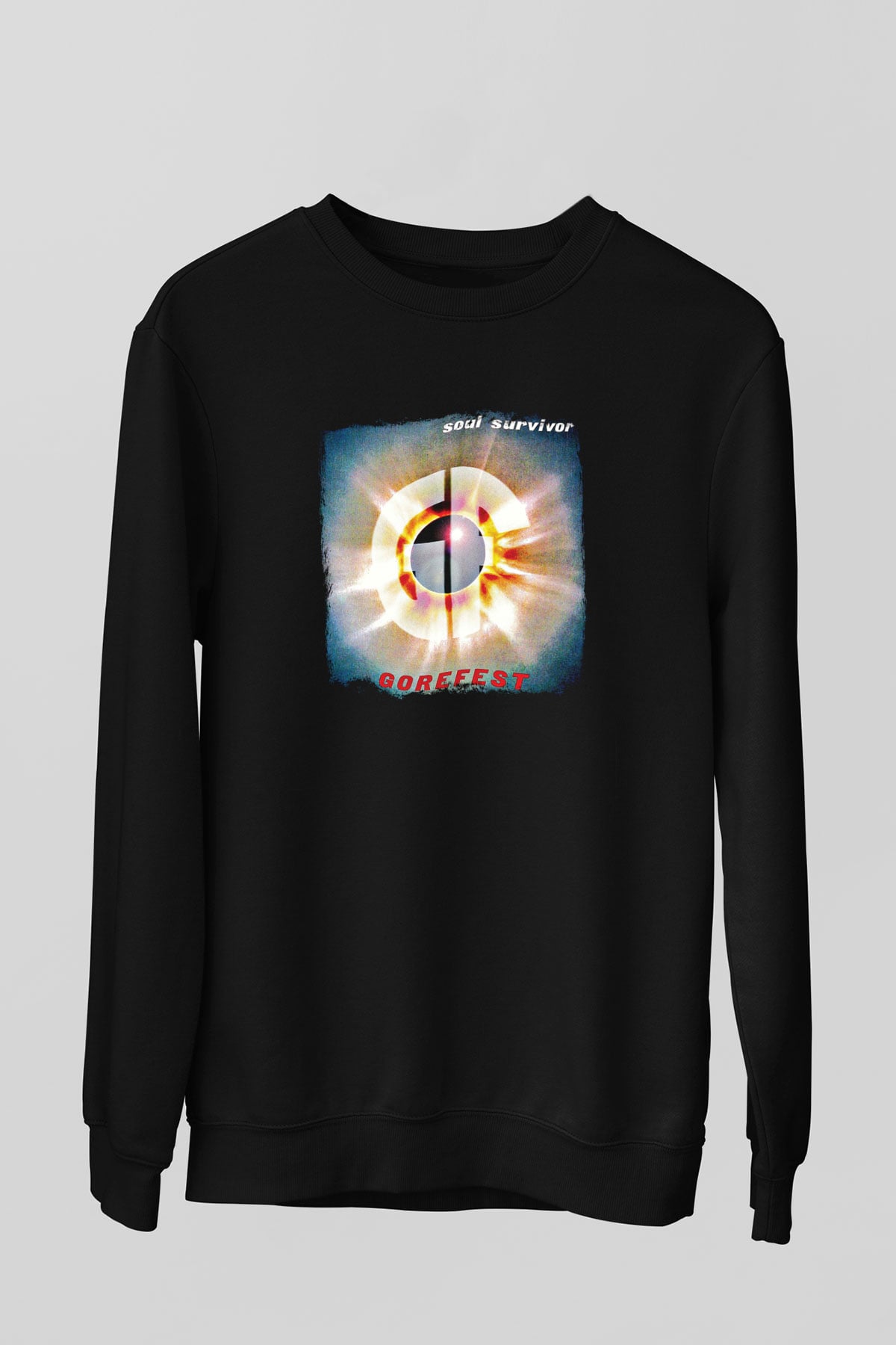 Gorefest Baskılı Unisex Siyah Sweatshirt