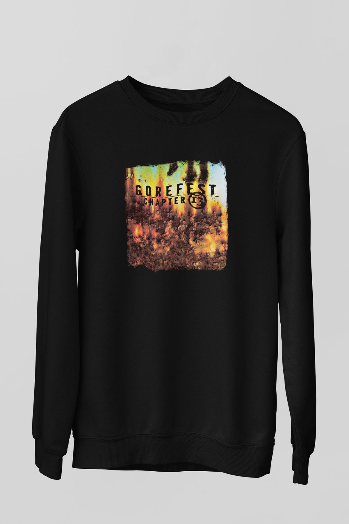 Gorefest Baskılı Unisex Siyah Sweatshirt