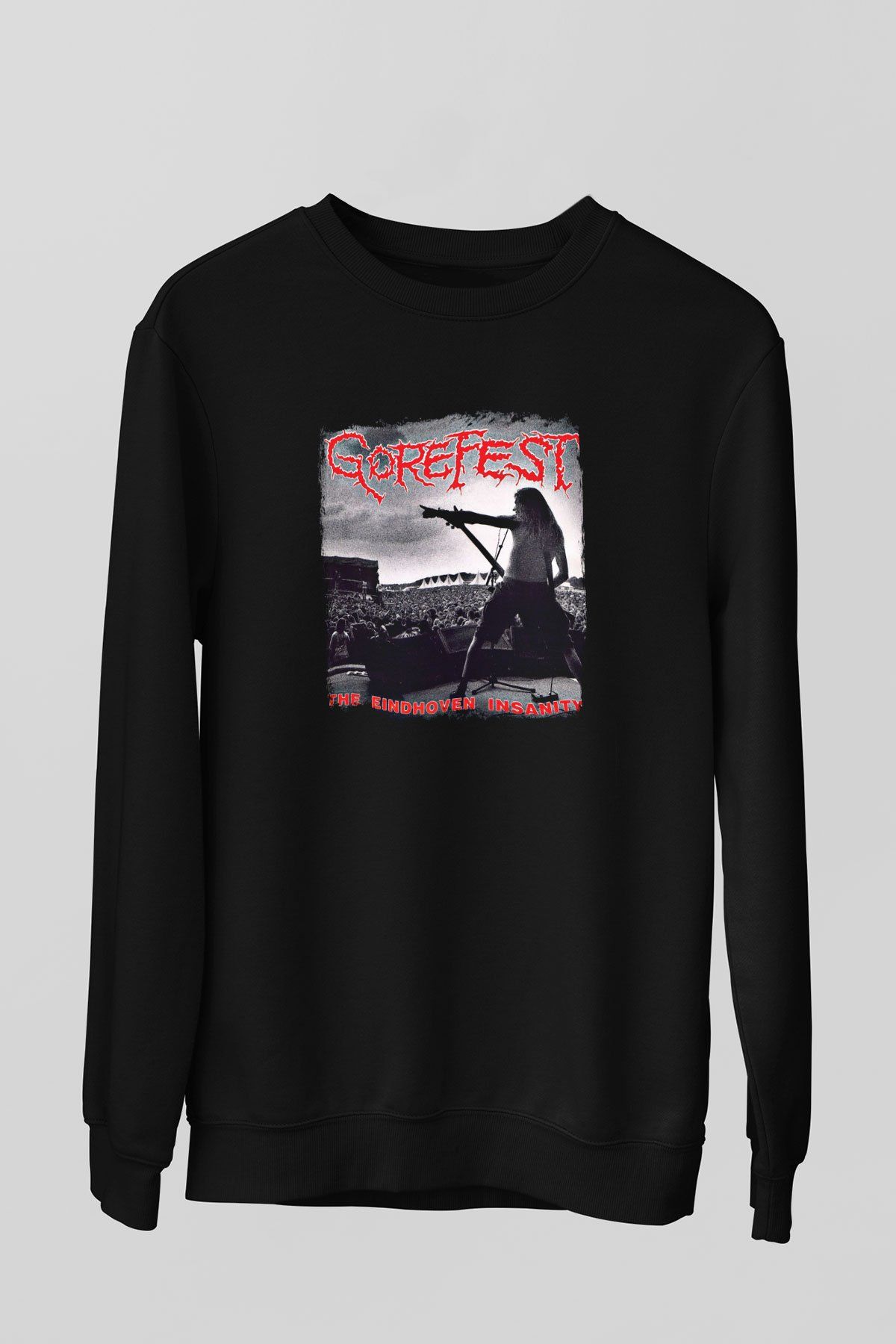 Gorefest Baskılı Unisex Siyah Sweatshirt