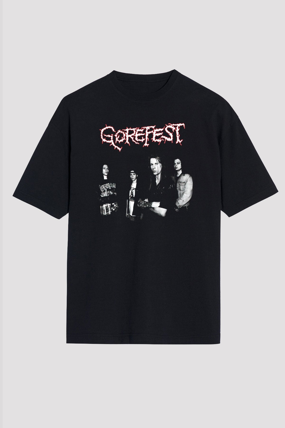 Gorefest Siyah Unisex Oversize Tişört T-Shirt
