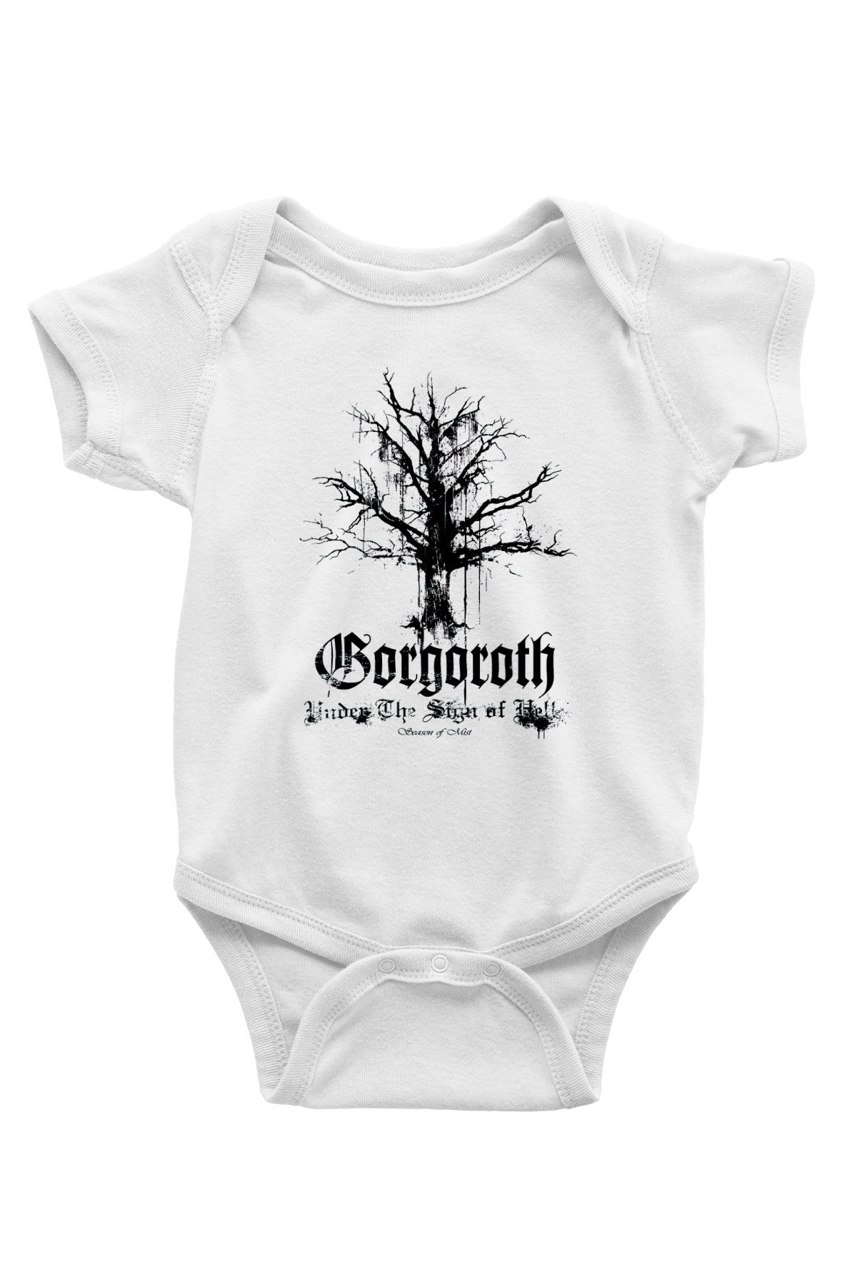 Gorgoroth Baskılı Beyaz Unisex Bebek Body - Zıbın