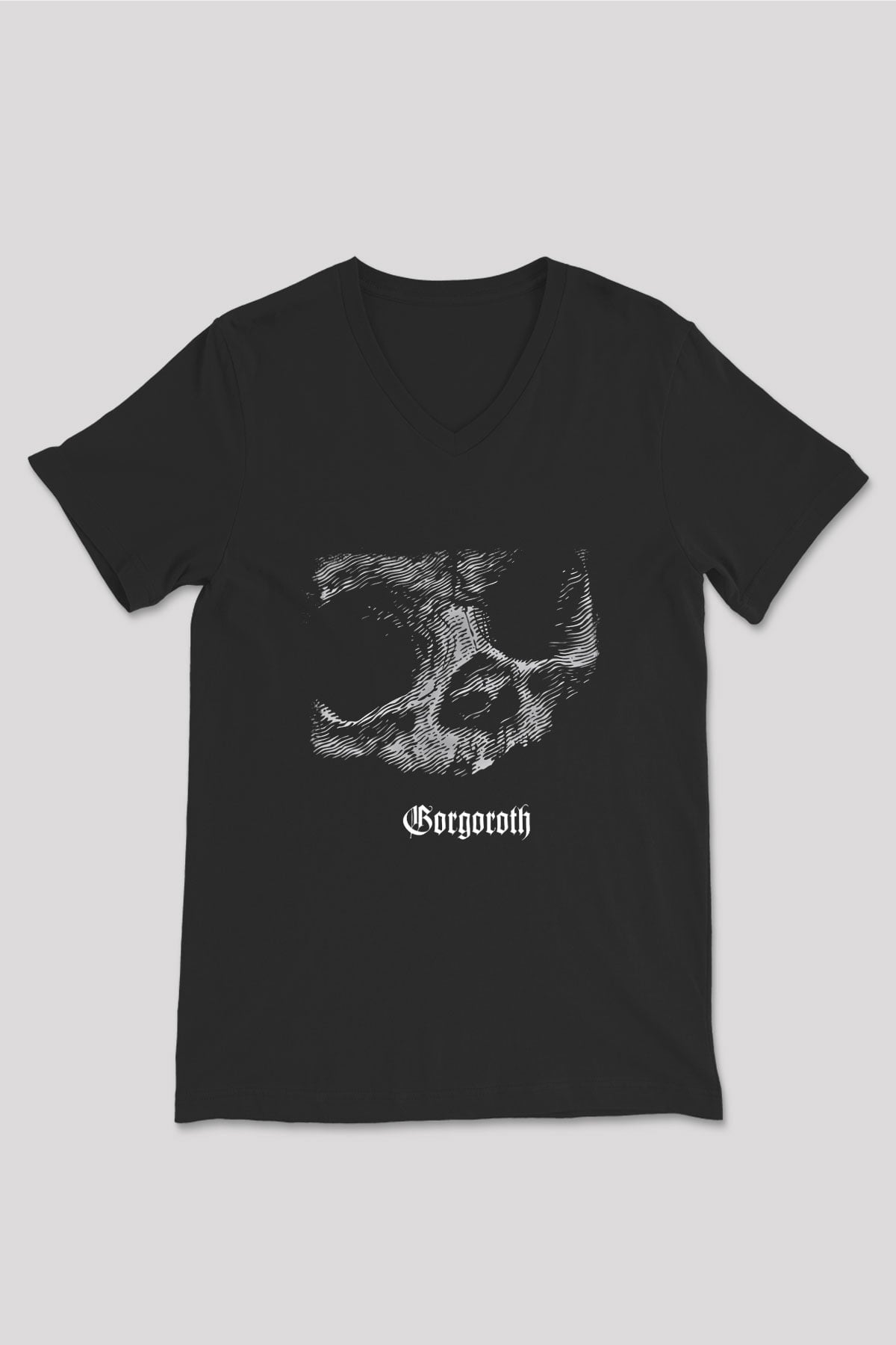 Gorgoroth Baskılı Unisex Siyah V Yaka Tişört