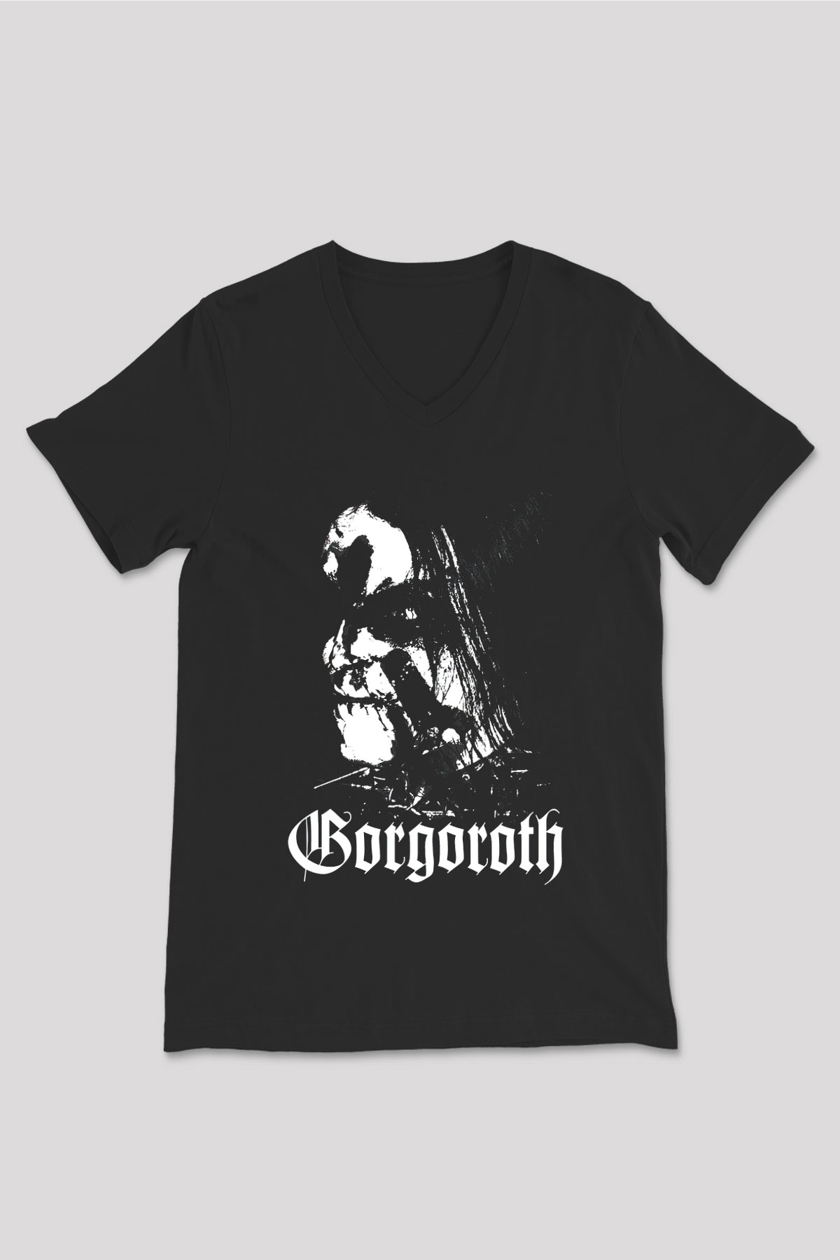 Gorgoroth Siyah Unisex V Yaka Tişört T-Shirt