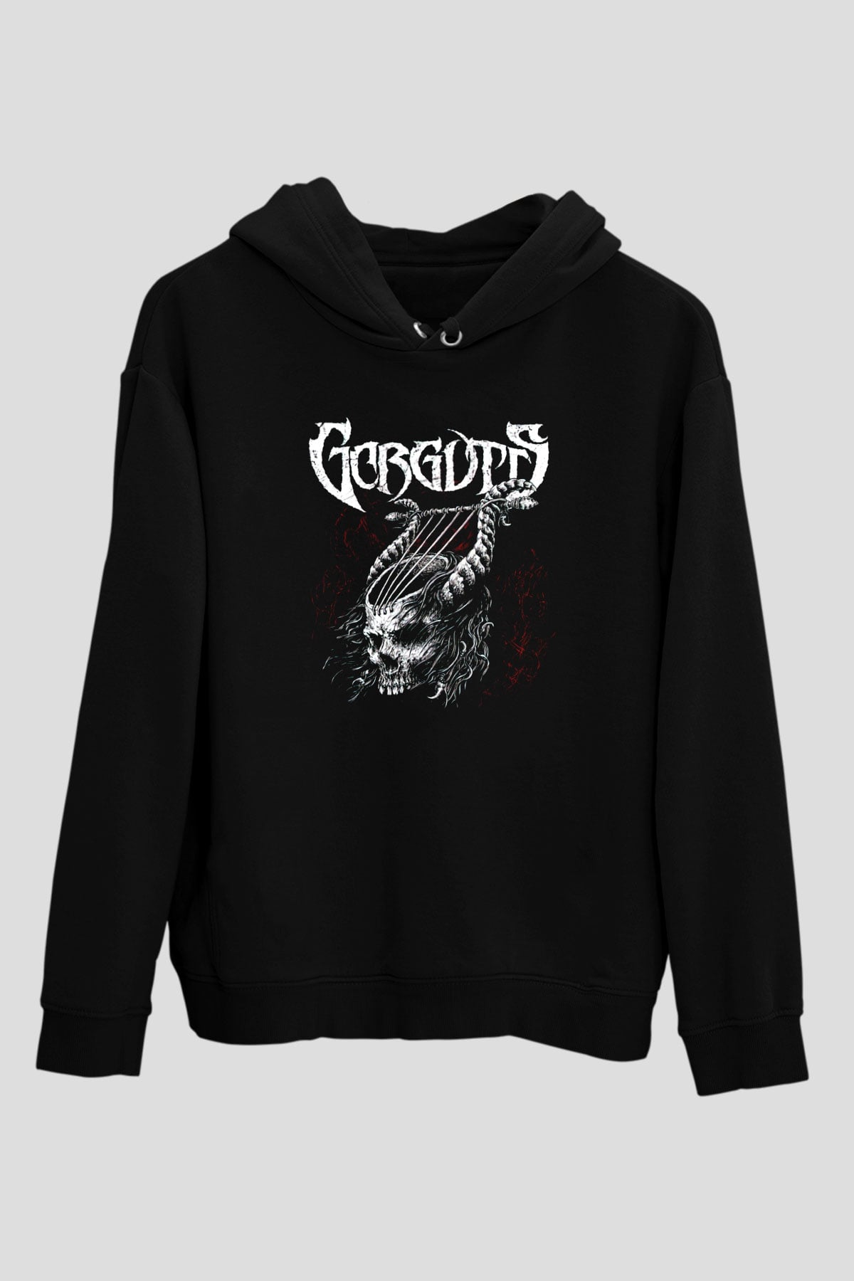 Gorguts Siyah Unisex Kapüşonlu Sweatshirt
