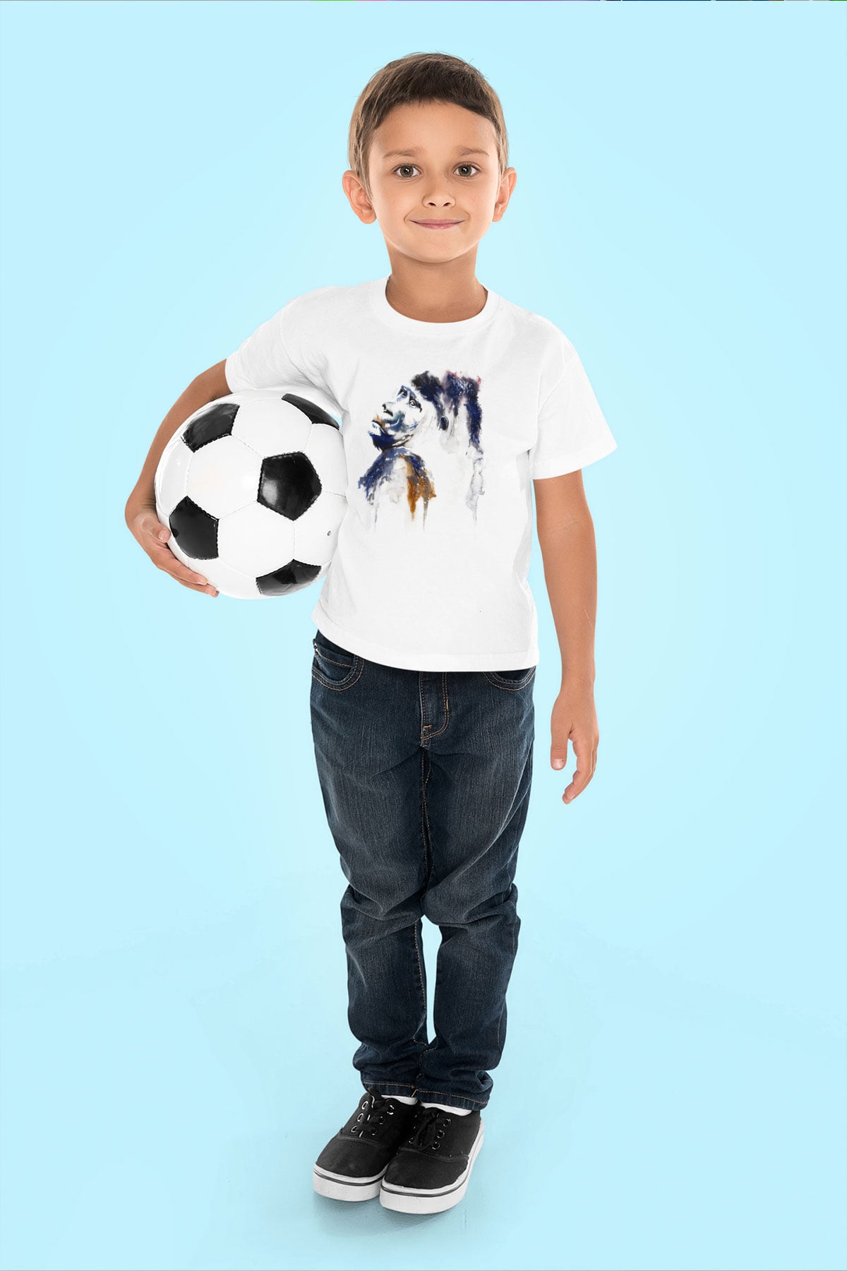 Goril Beyaz Unisex Çocuk Tişört