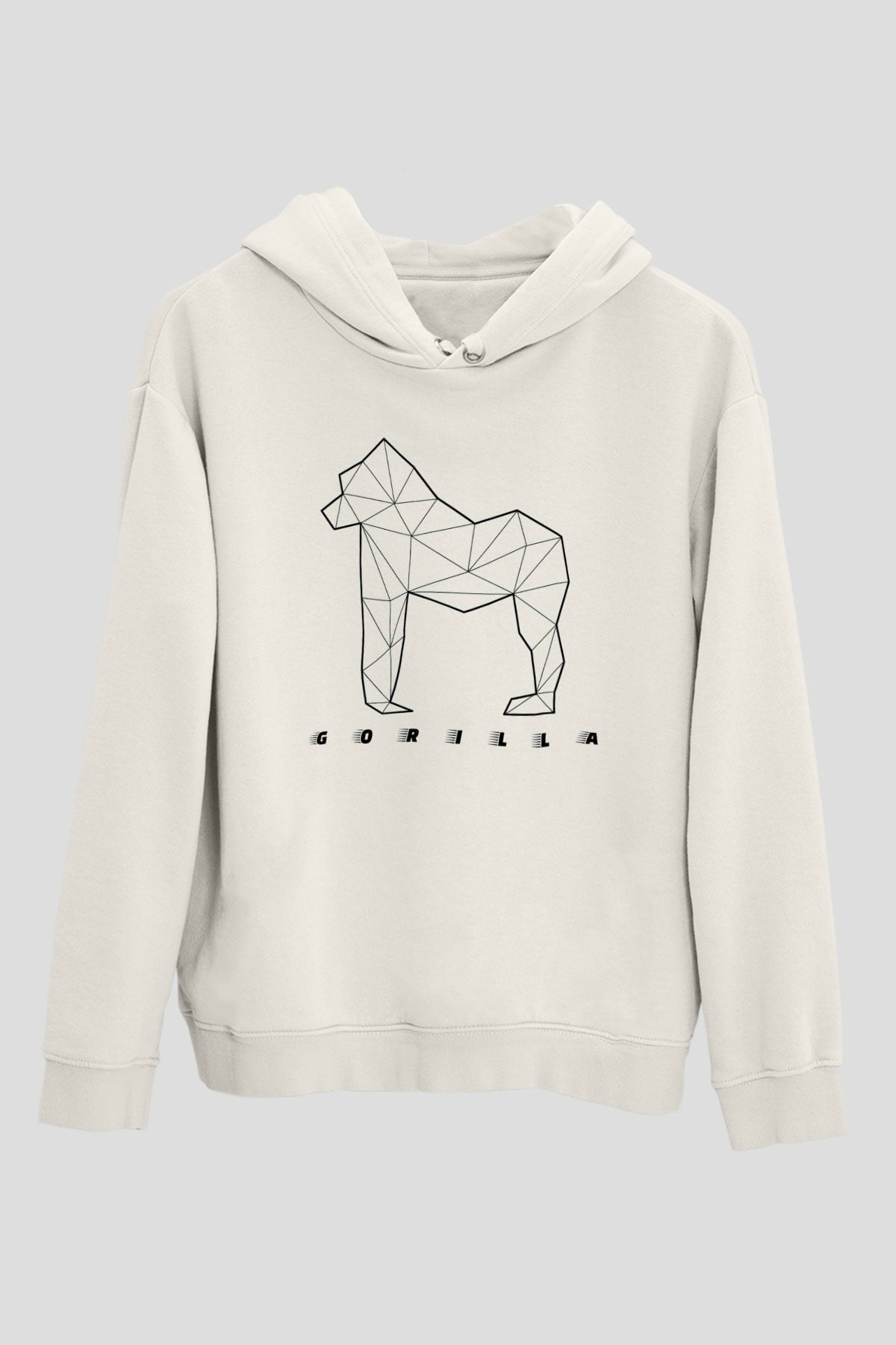 Goril Beyaz Unisex Hoodie