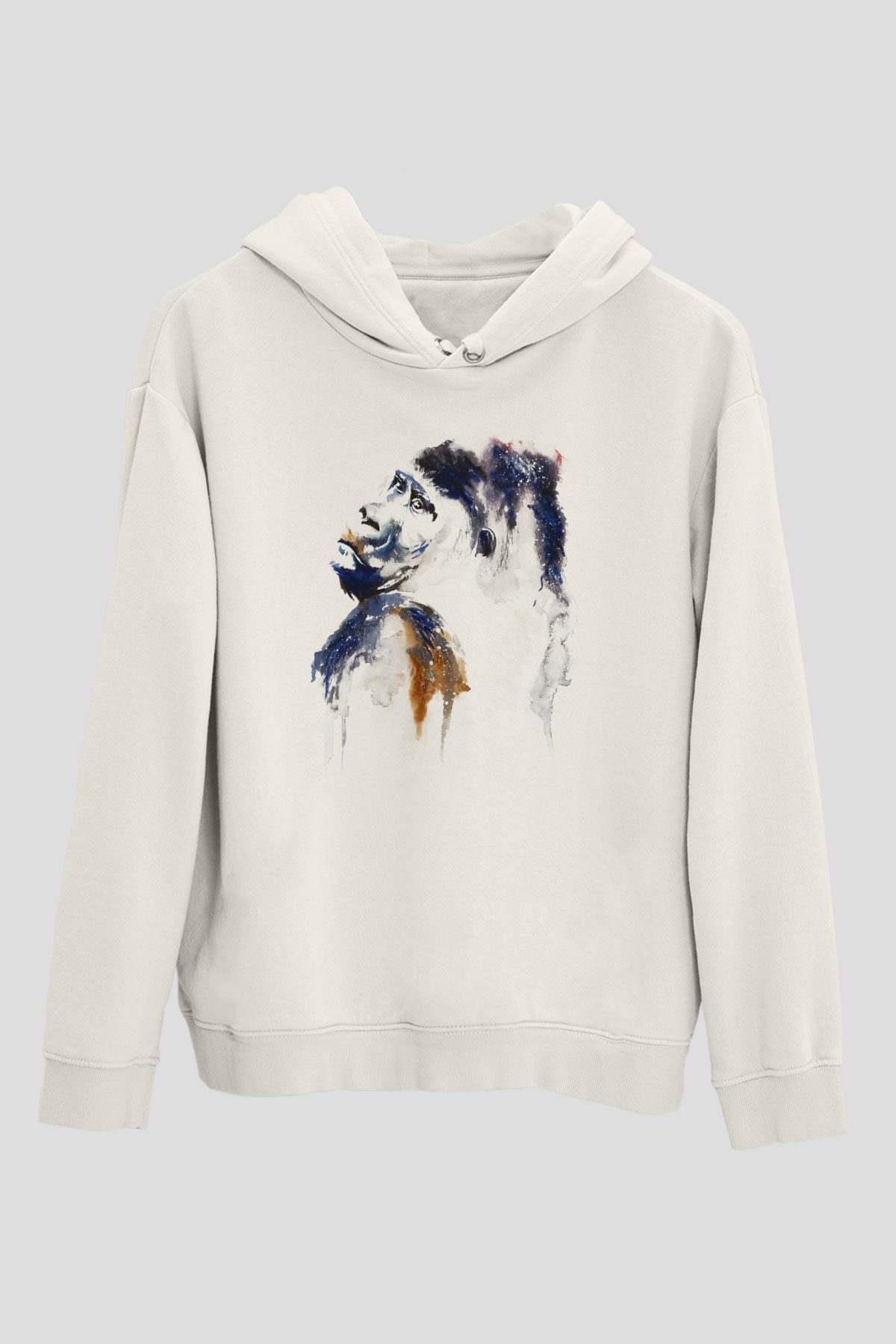 Goril Beyaz Unisex Hoodie