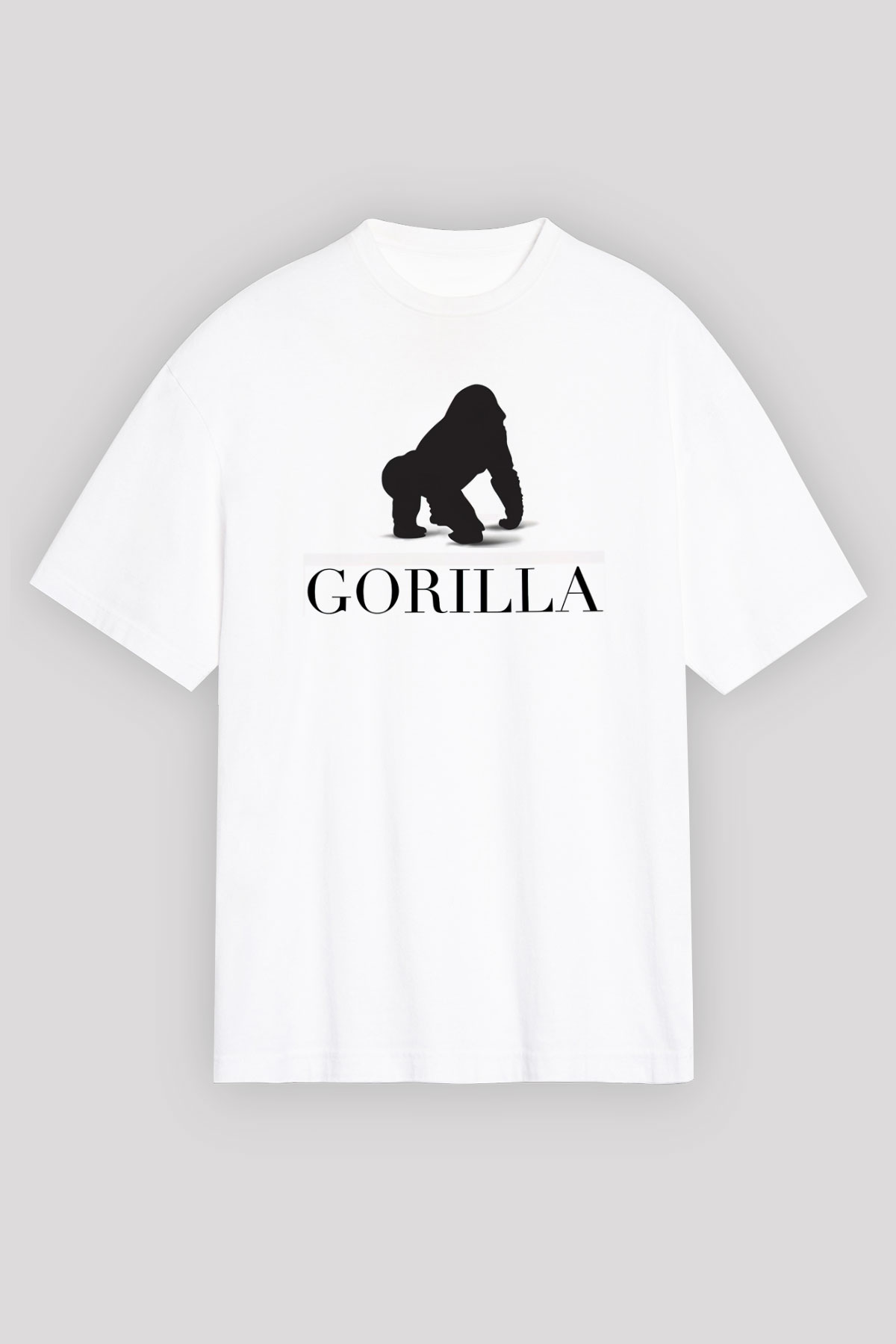 Goril Beyaz Unisex Oversize Tişört T-Shirt