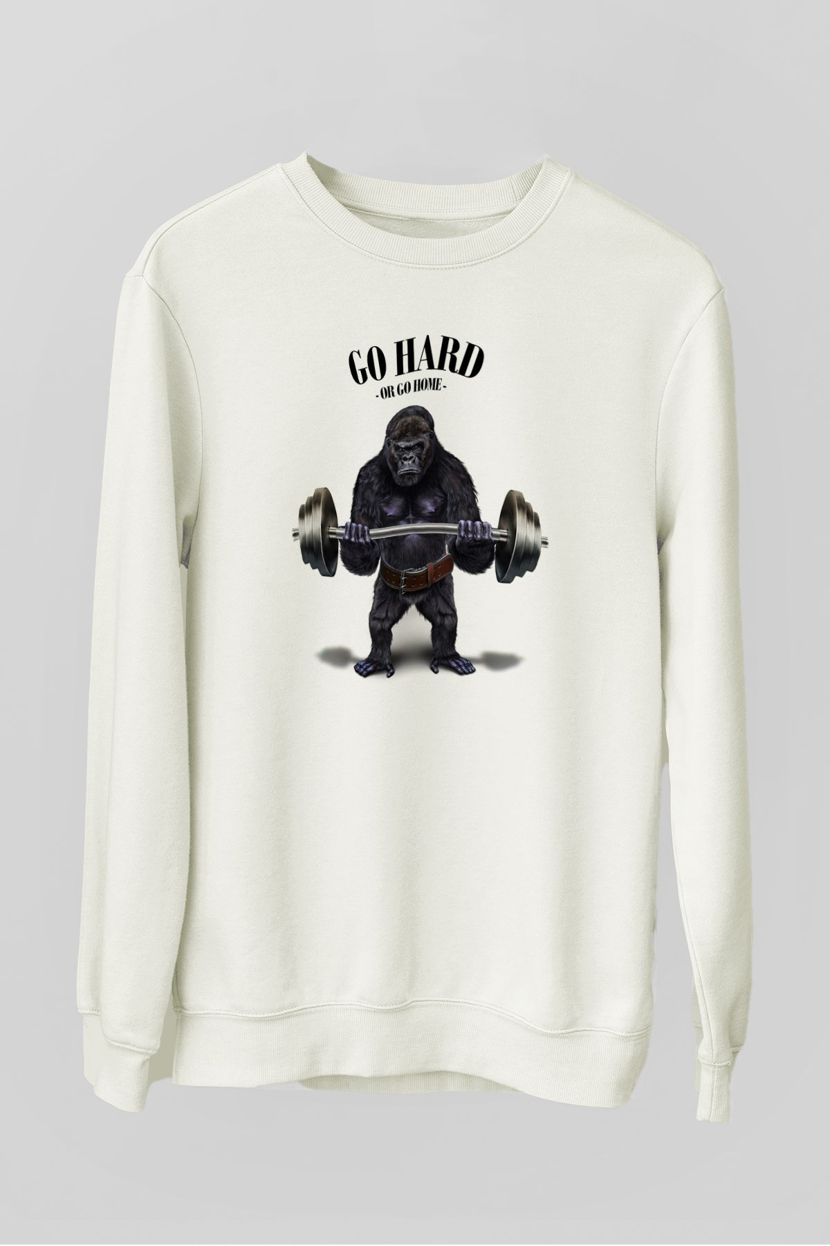 Goril Beyaz Unisex Sweatshirt