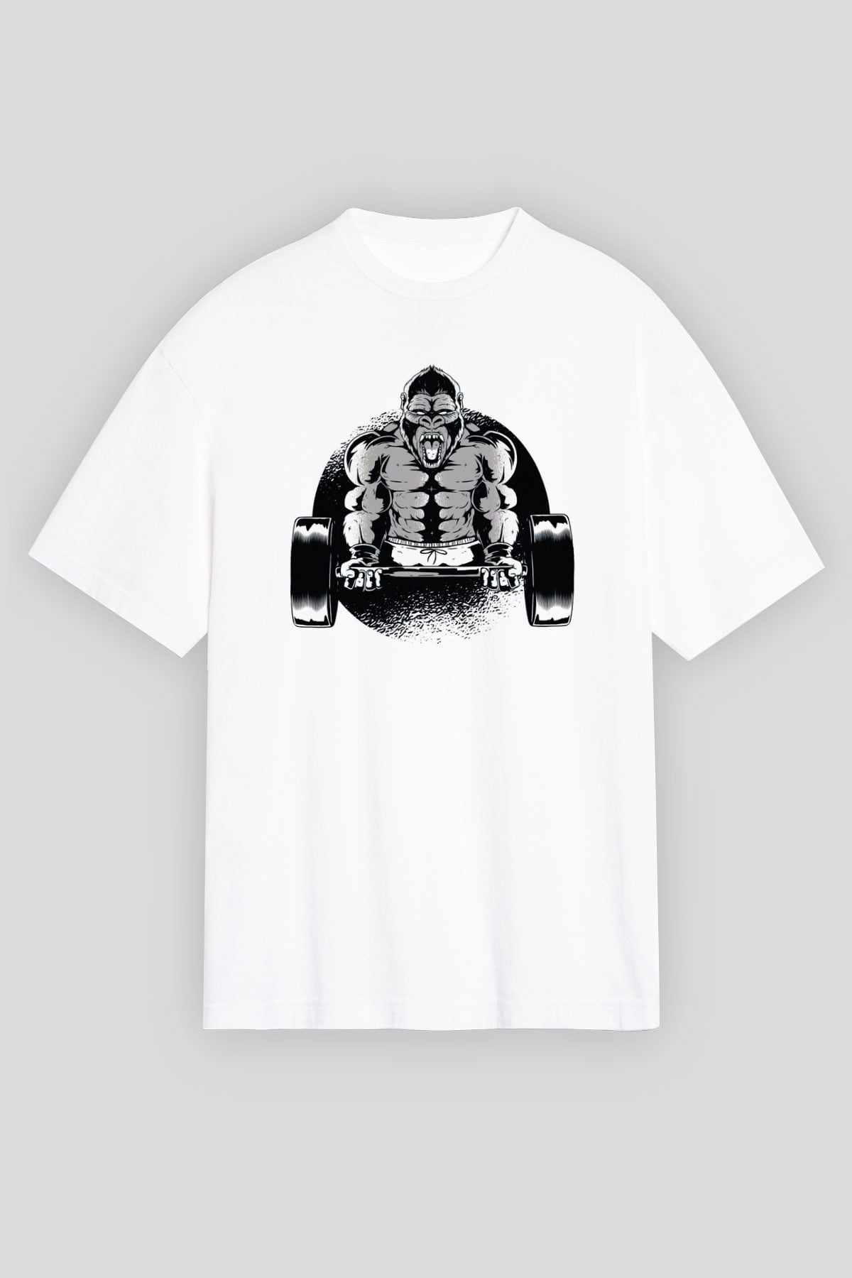 Goril Beyaz Oversize Tişört Oversize T-shirt - TişörtFabrikası