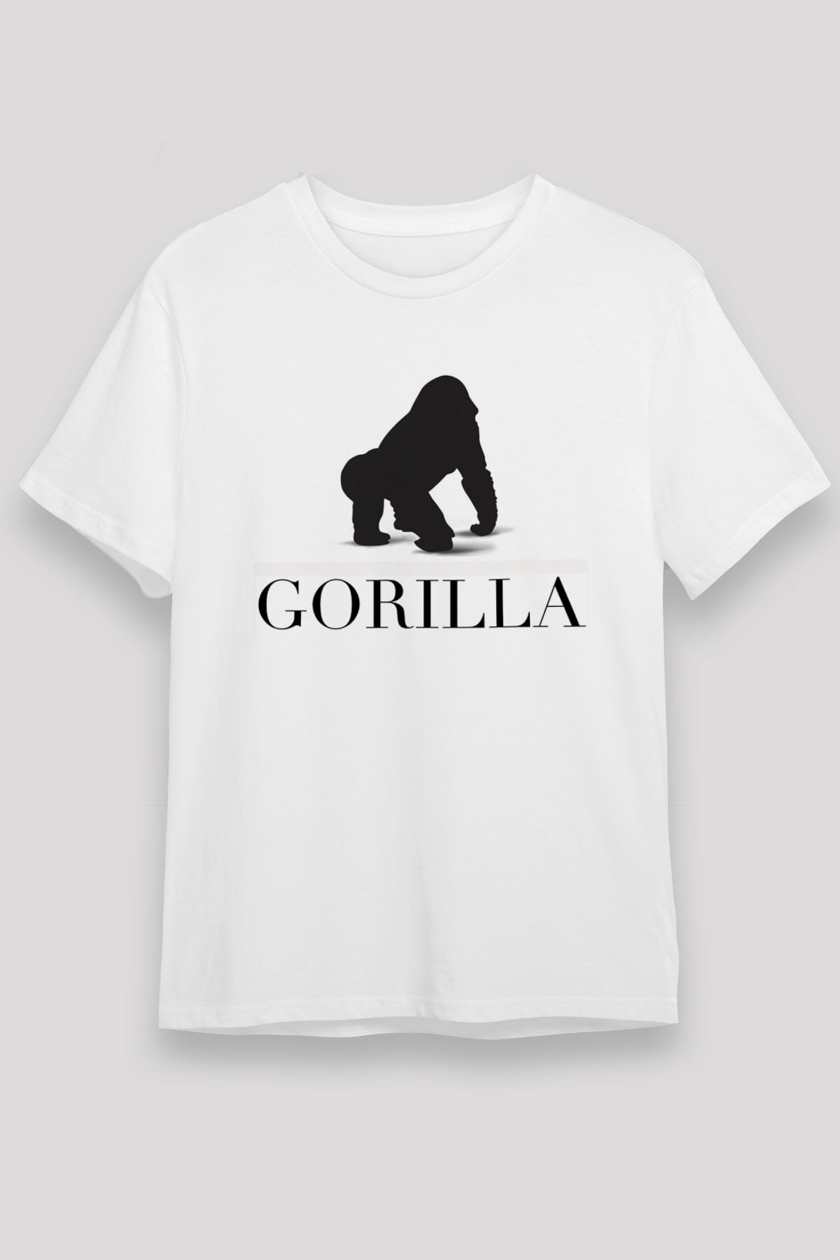 Goril Beyaz Unisex Tişört T-Shirt - TişörtFabrikası