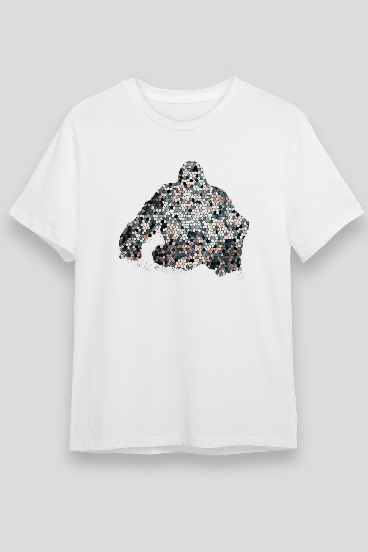 Goril Beyaz Unisex Tişört T-Shirt - TişörtFabrikası
