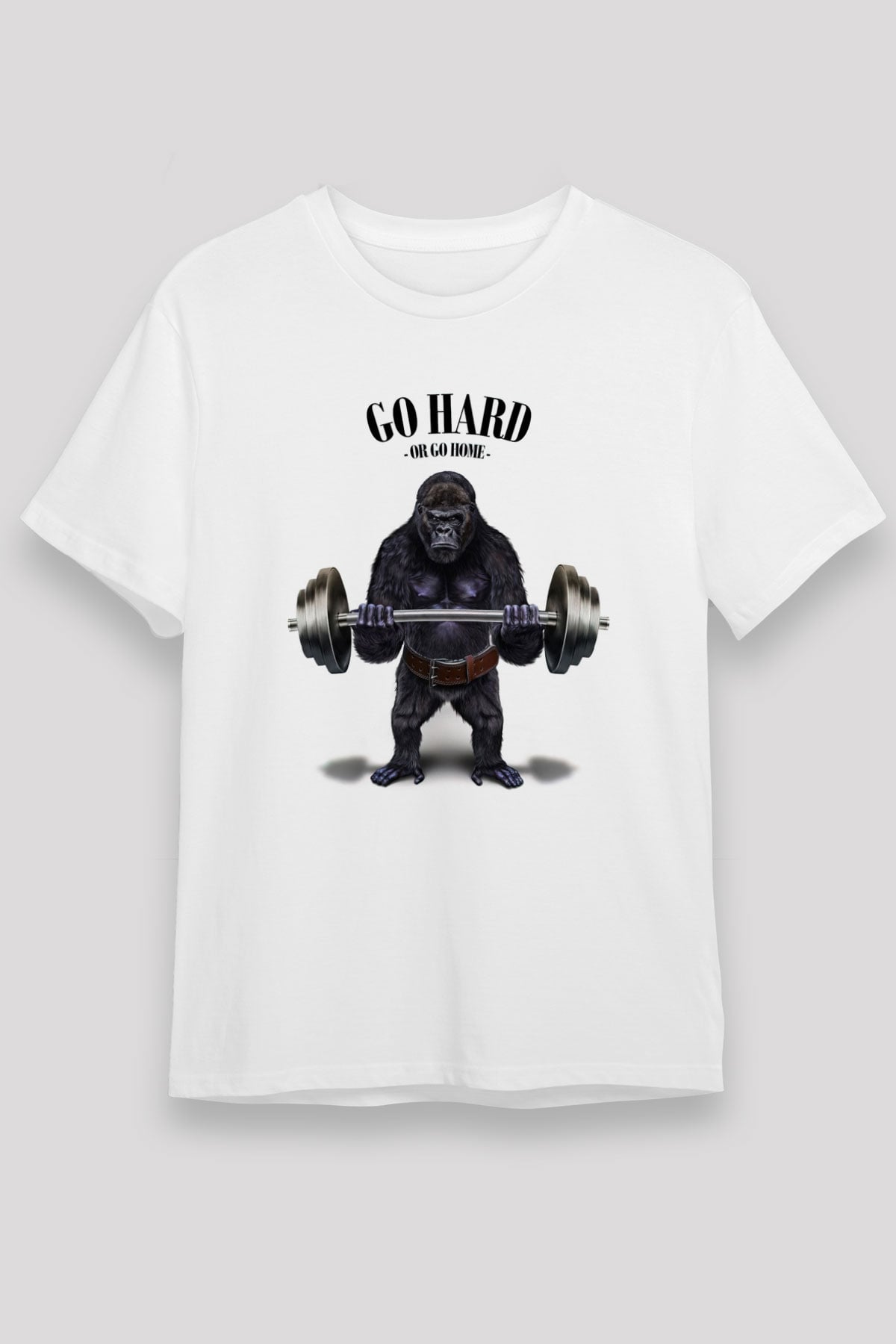 Goril Beyaz Unisex Tişört T-Shirt - TişörtFabrikası