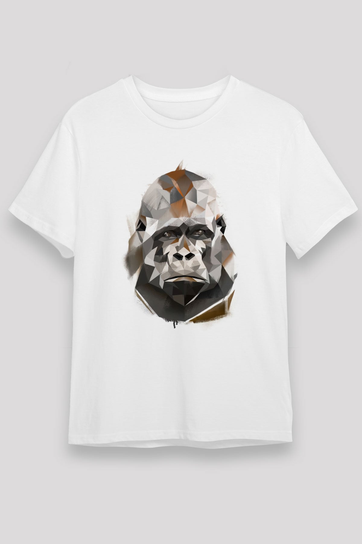 Goril Beyaz Unisex Tişört T-Shirt - TişörtFabrikası