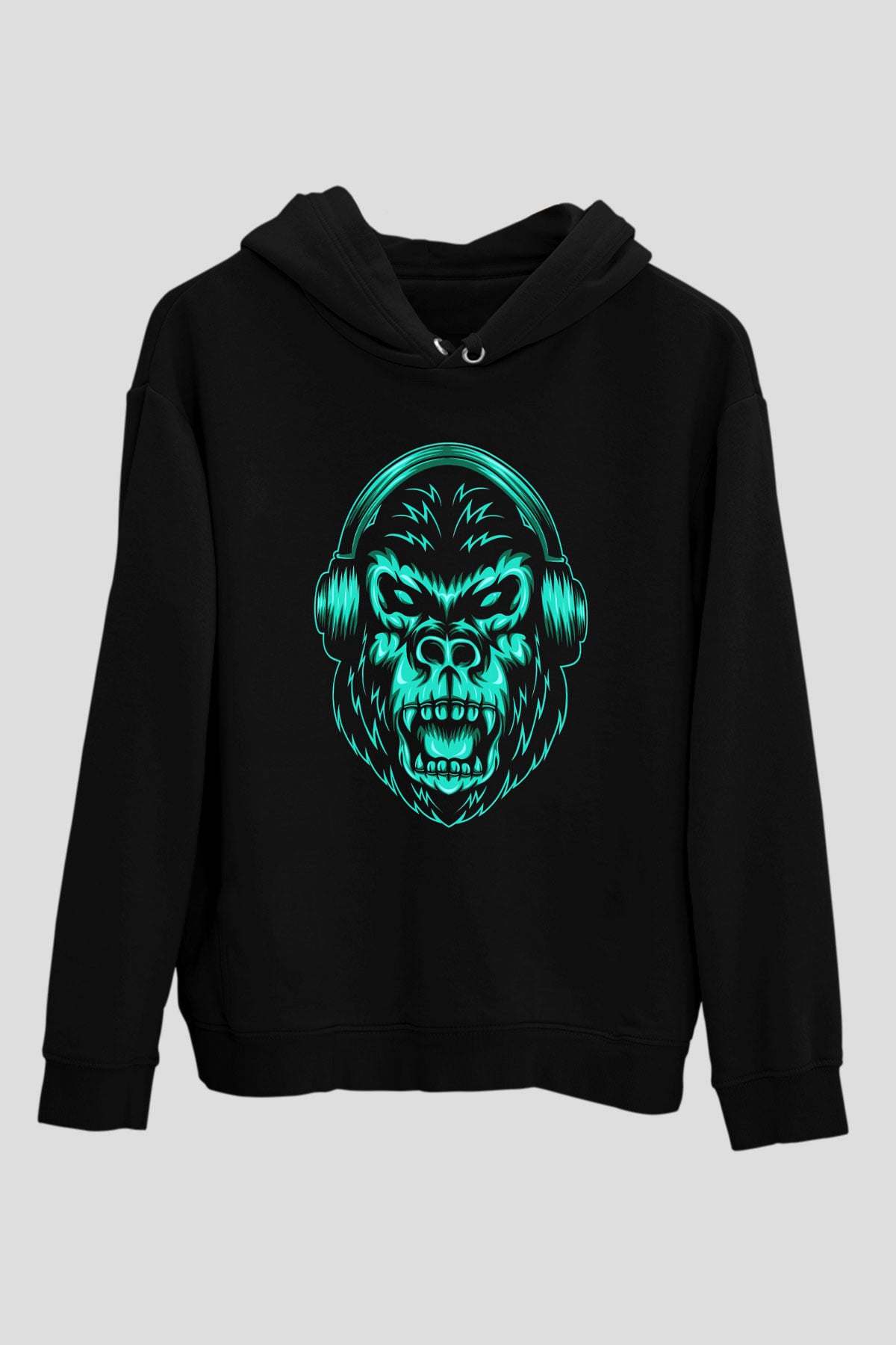 Goril Siyah Unisex Hoodie