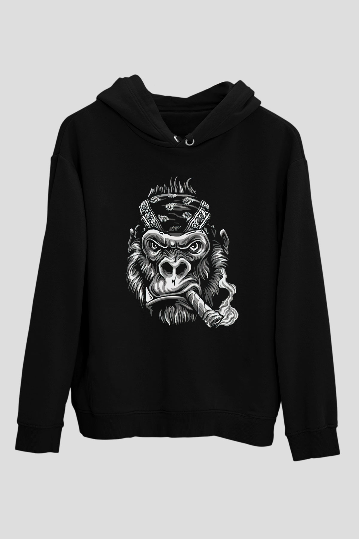 Goril Siyah Unisex Hoodie