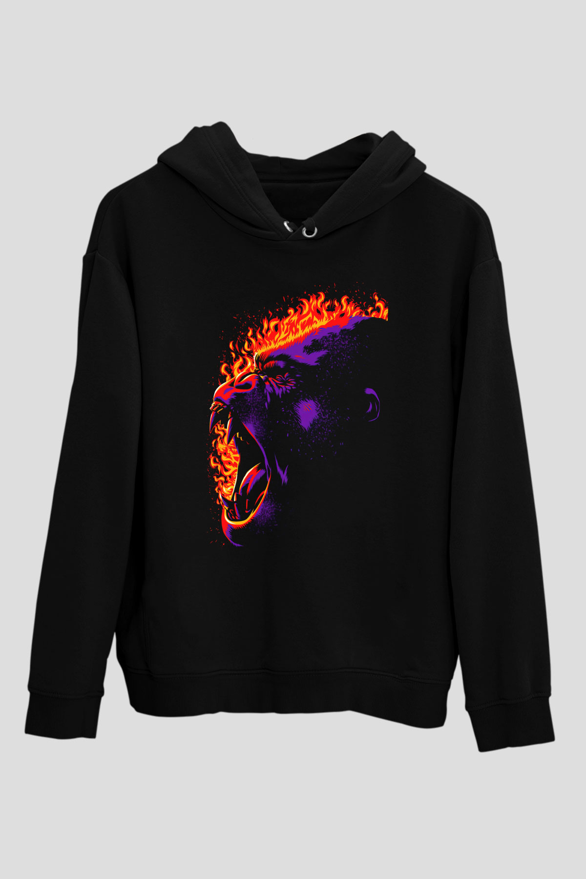 Goril Siyah Unisex Hoodie