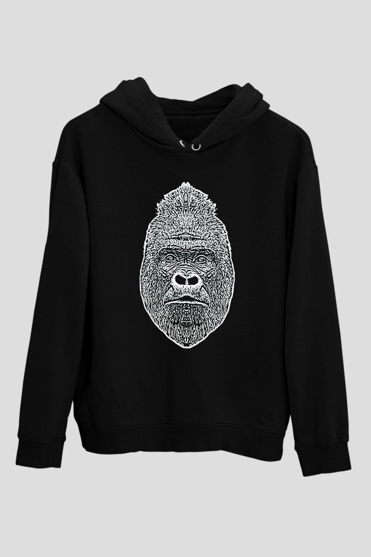 Goril Siyah Unisex Hoodie