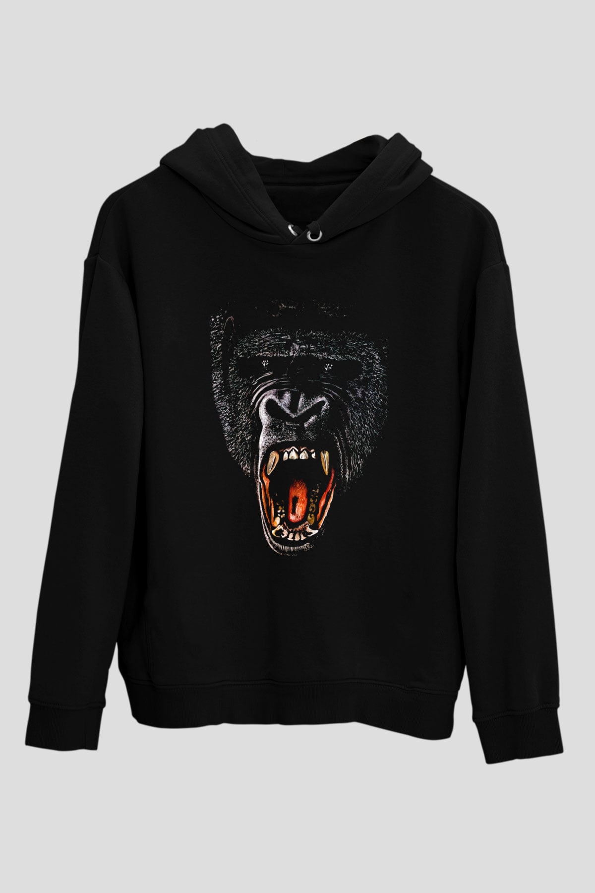 Goril Siyah Unisex Hoodie