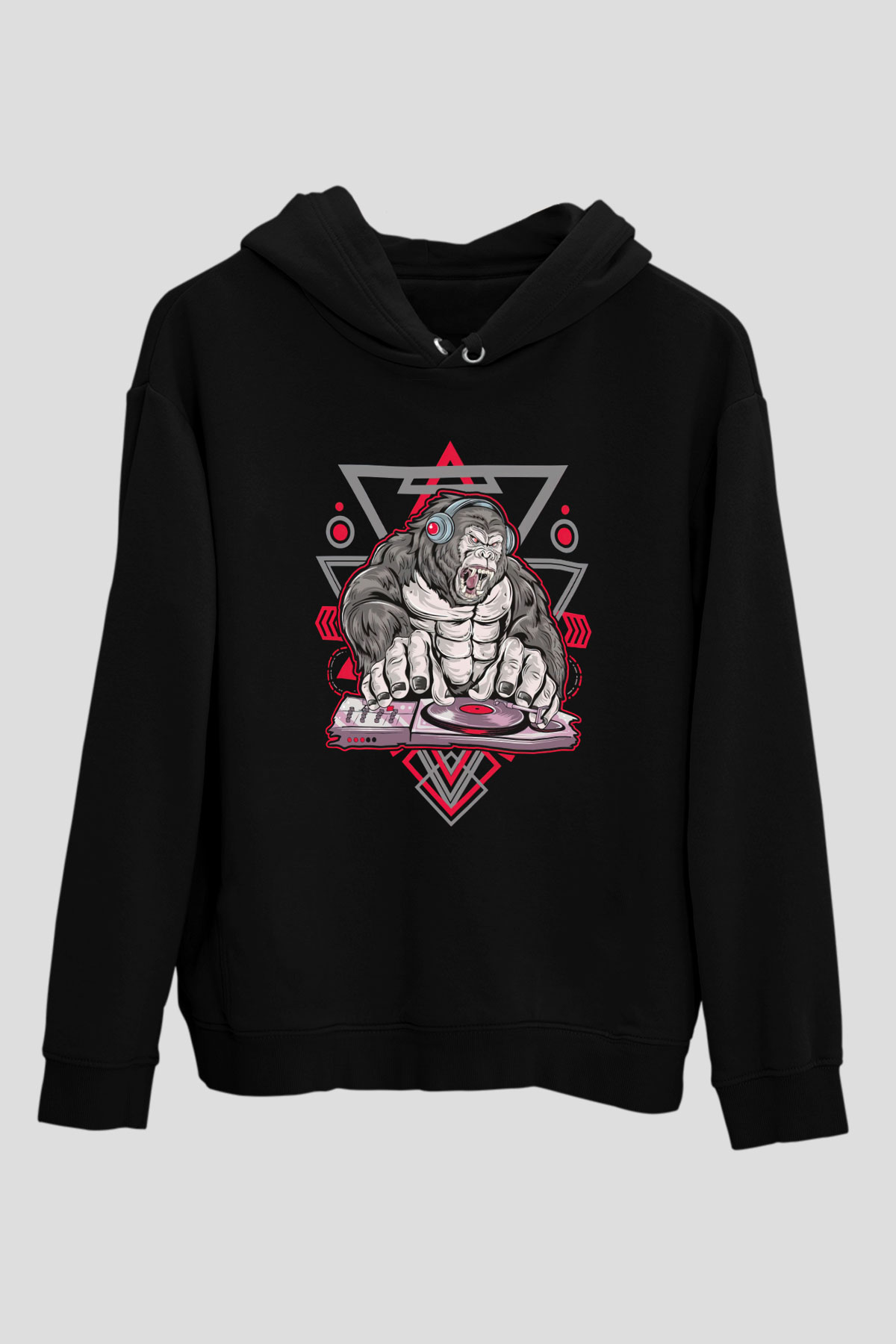 Goril Siyah Unisex Hoodie