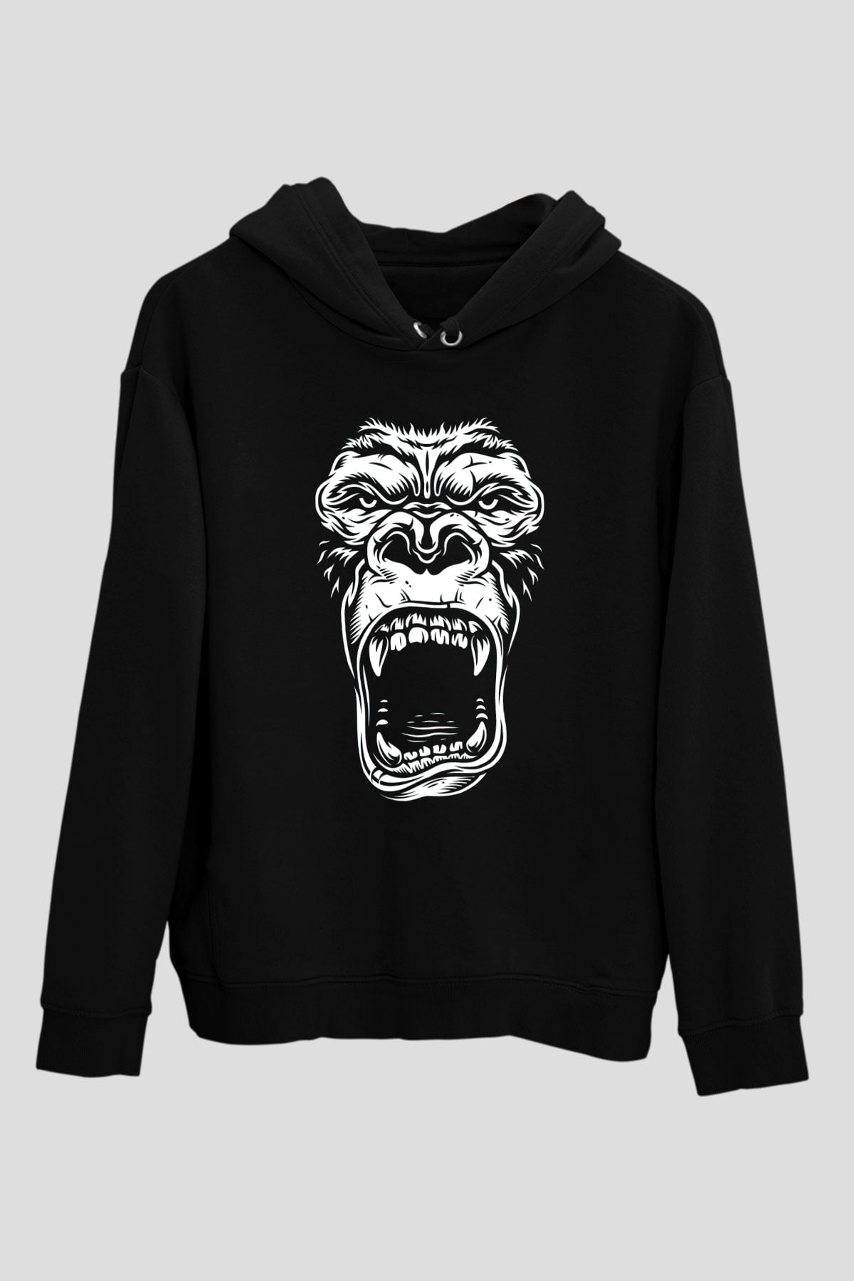 Goril Siyah Unisex Hoodie